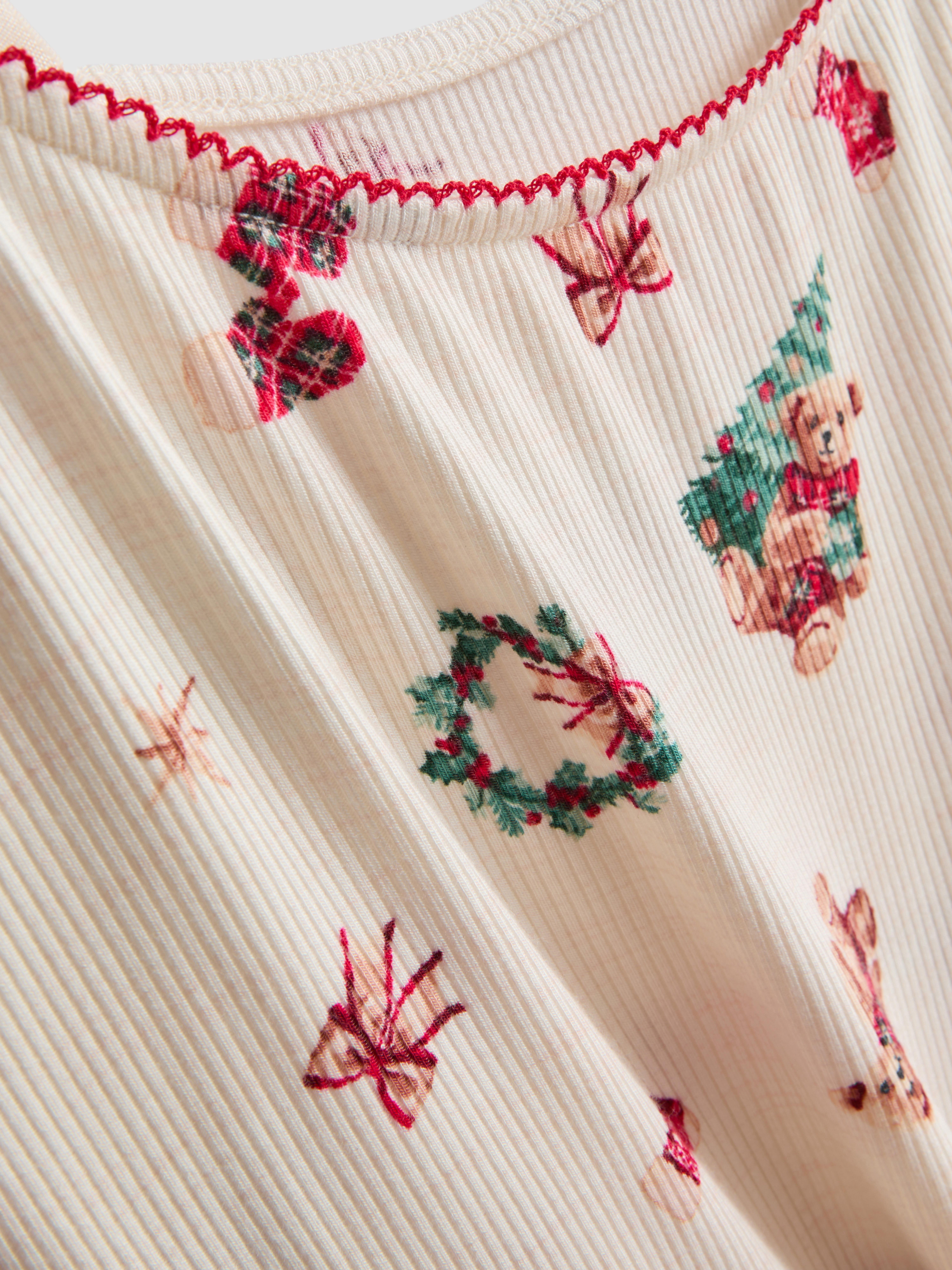 Love To Lounge Ribbed Christmas Bear Print Pajama Cami Top