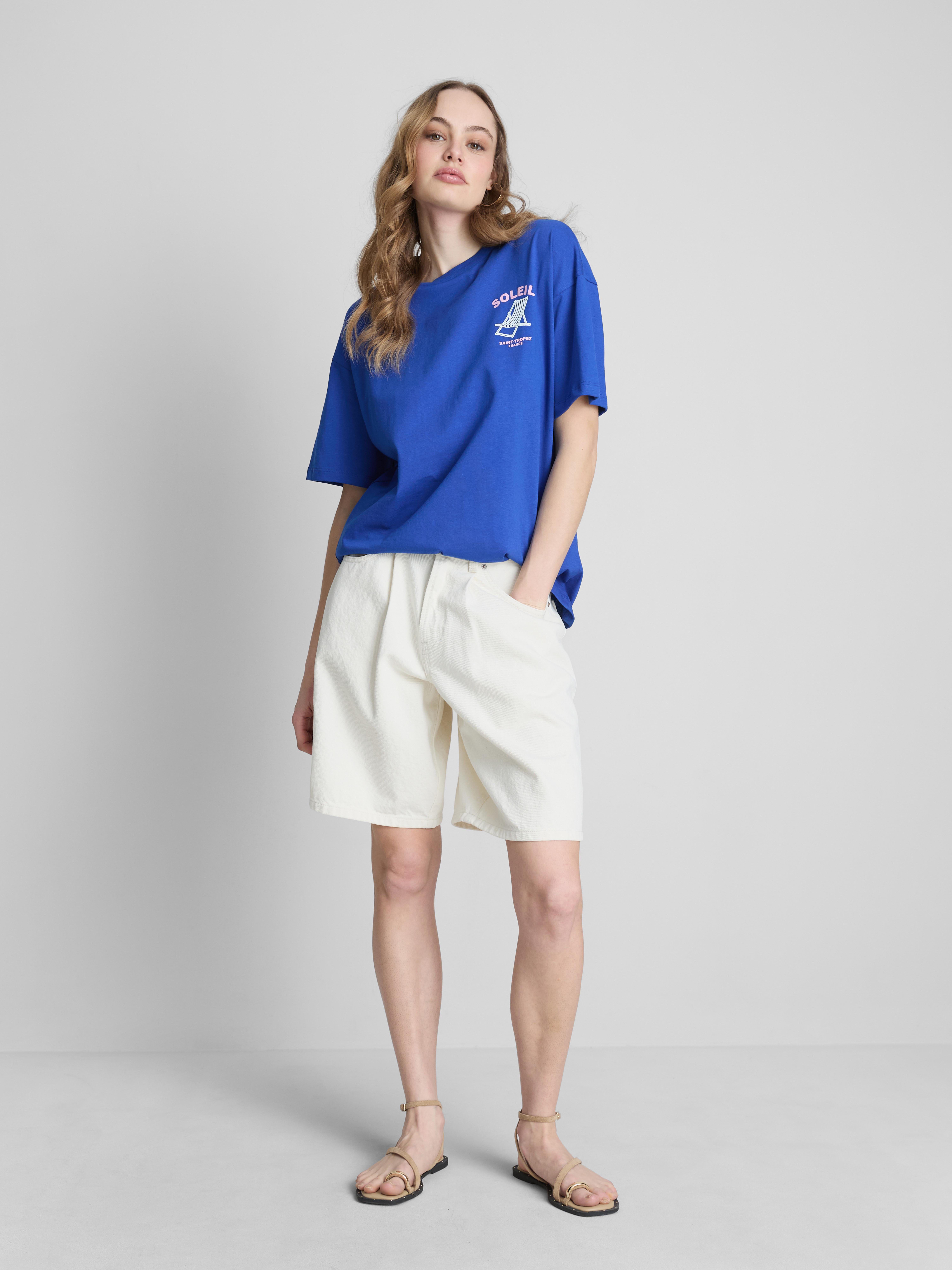 T-shirt oversize à imprimé soleil