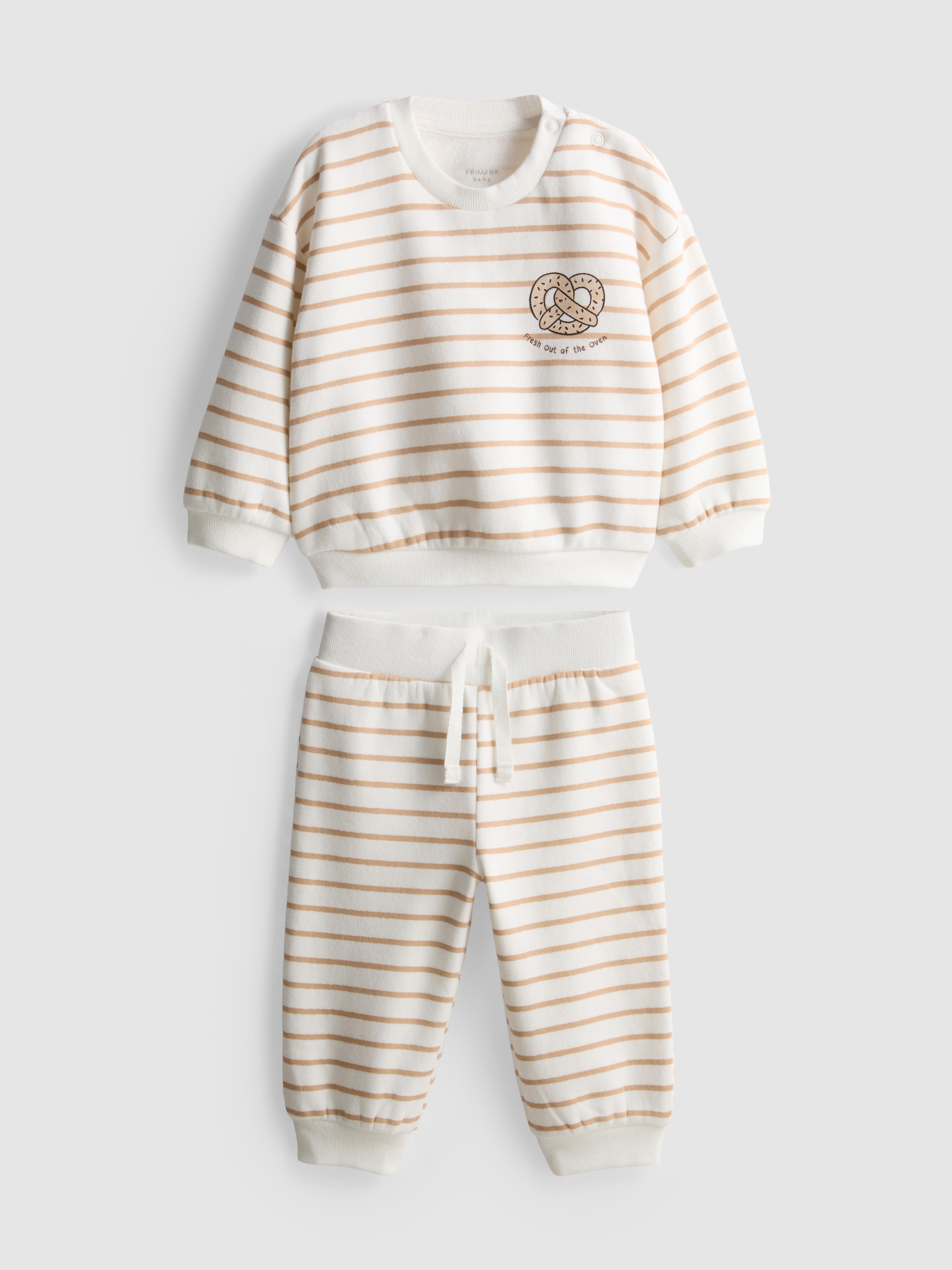 0-18mths | Cotton Rich Pretzel Sweatshirt and Joggers Set
