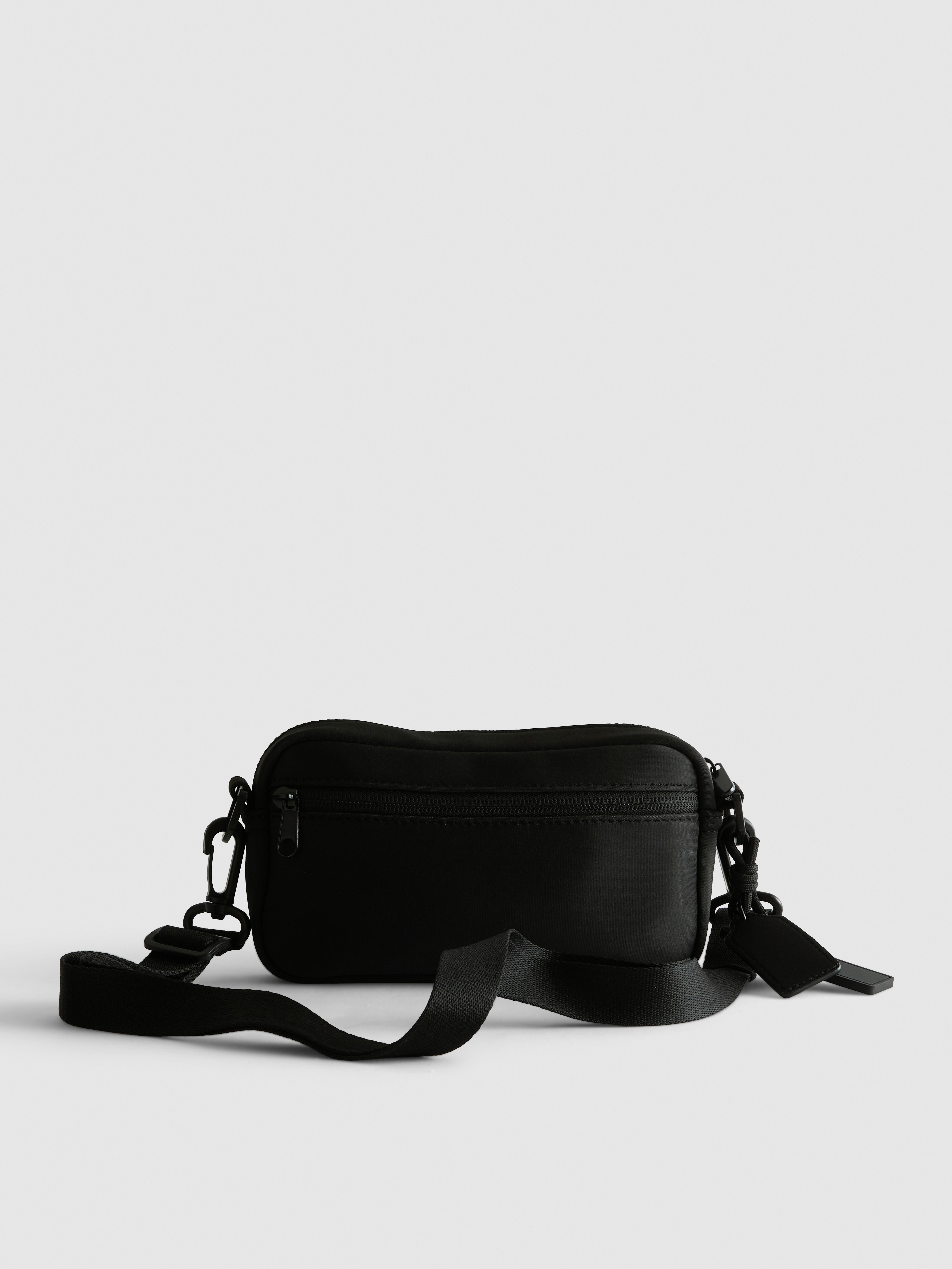 Double Zip Crossbody Bag Black