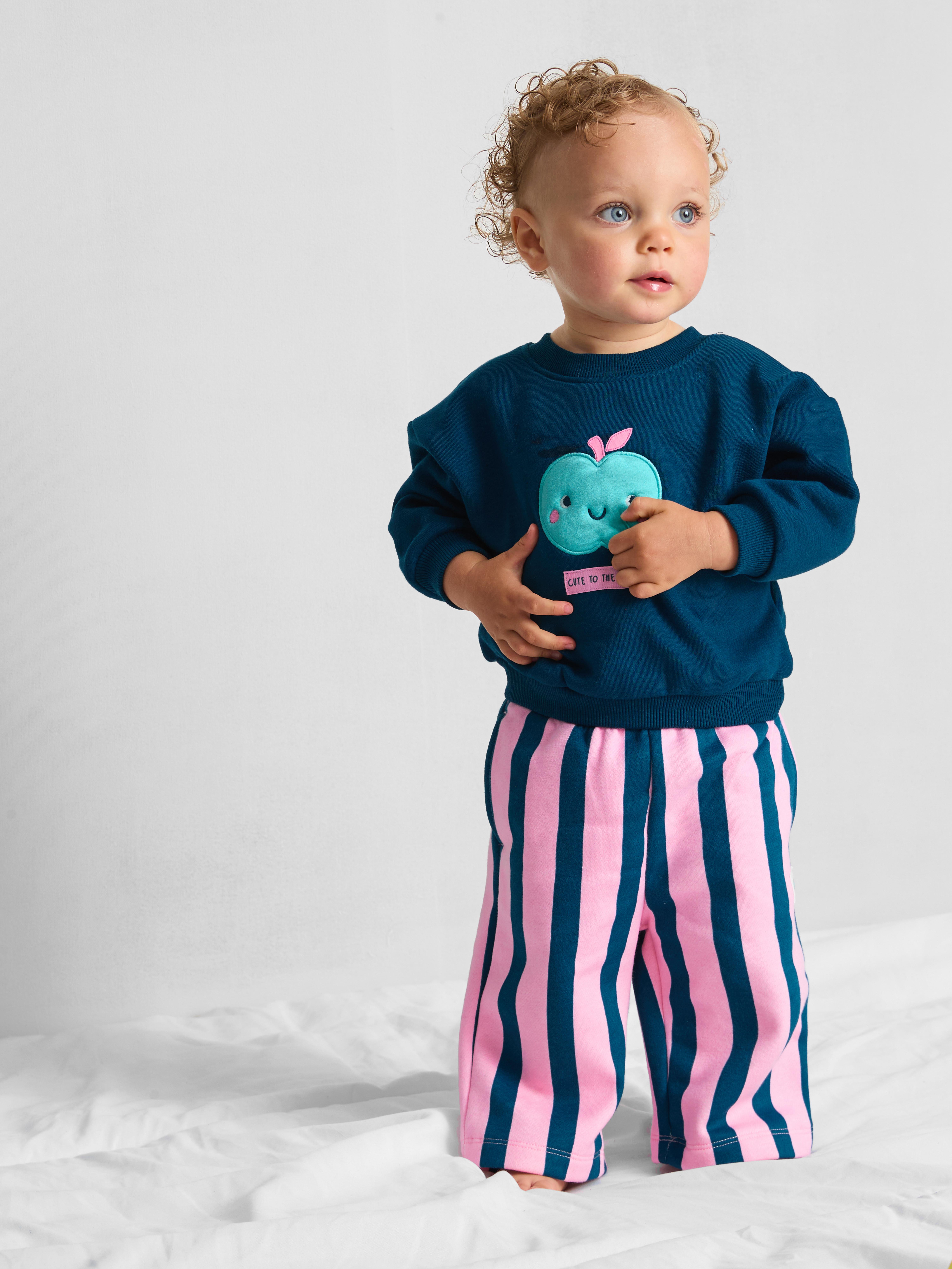 0-18mths | Cotton-Rich Sweatshirt and Pants Newborn Set