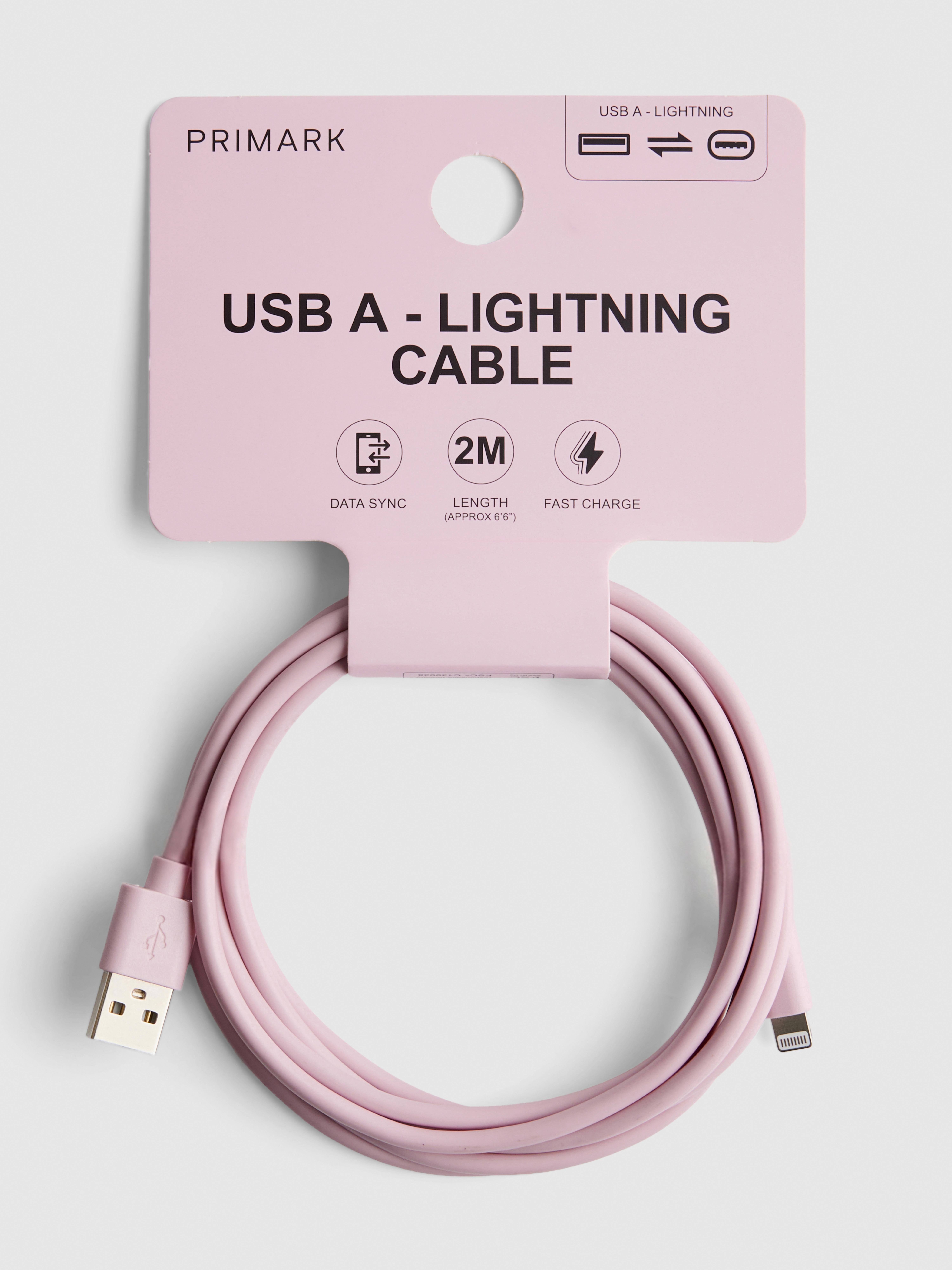 2m USB A To Lightning Cable