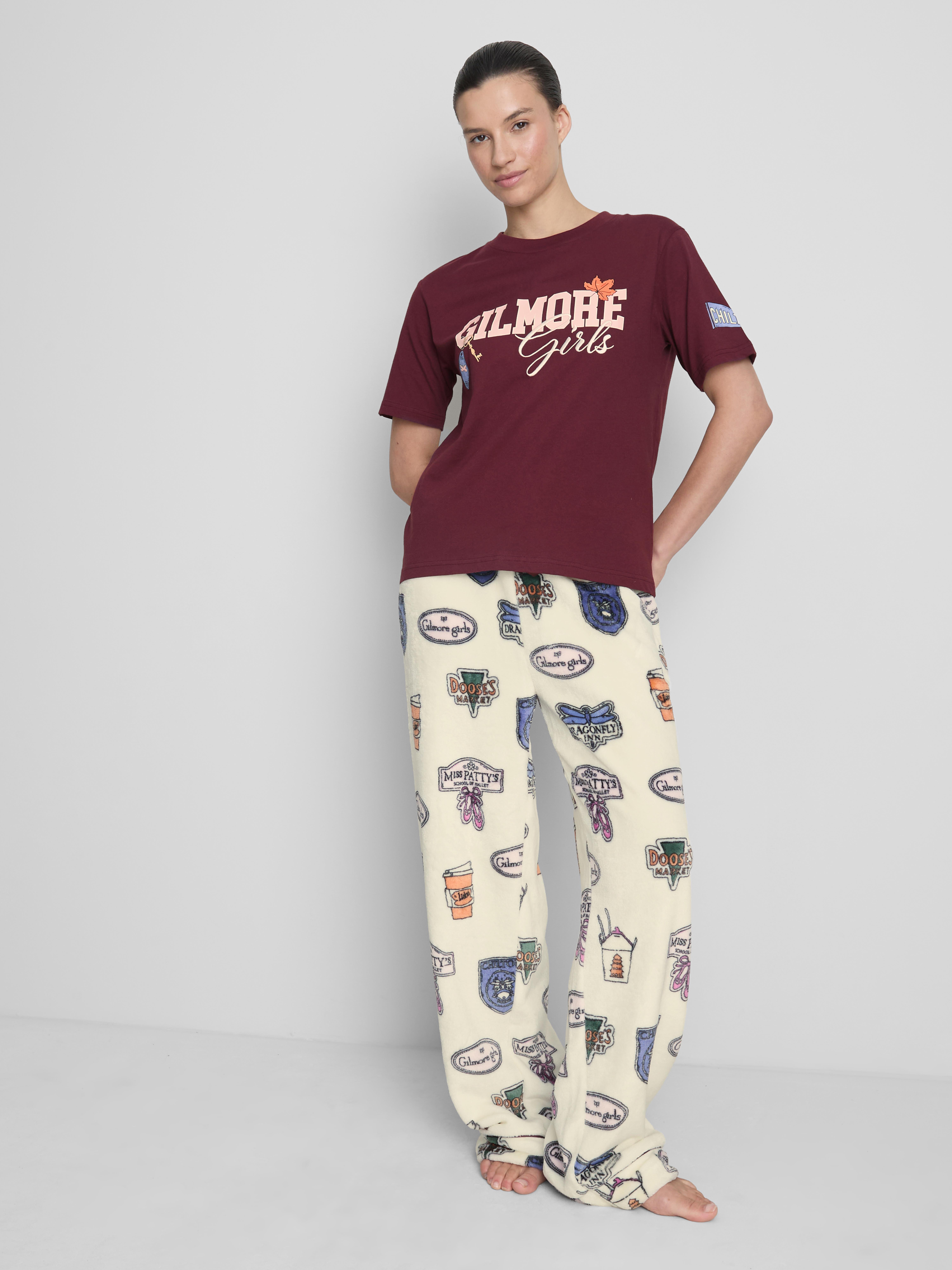 Gilmore Girls Plush Wide-Leg Pajama Bottoms