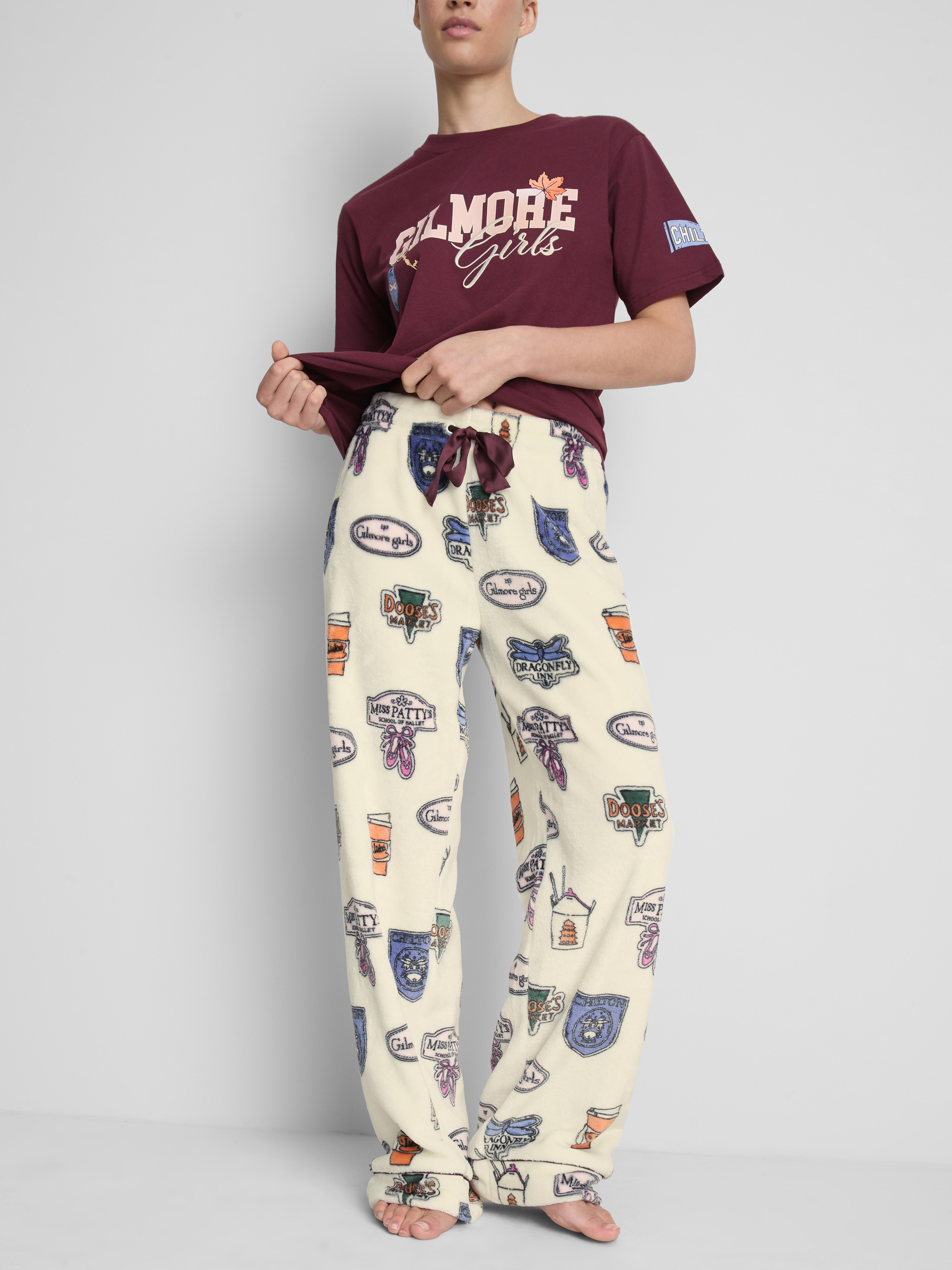 Gilmore Girls Plush Wide-Leg Pajama Bottoms