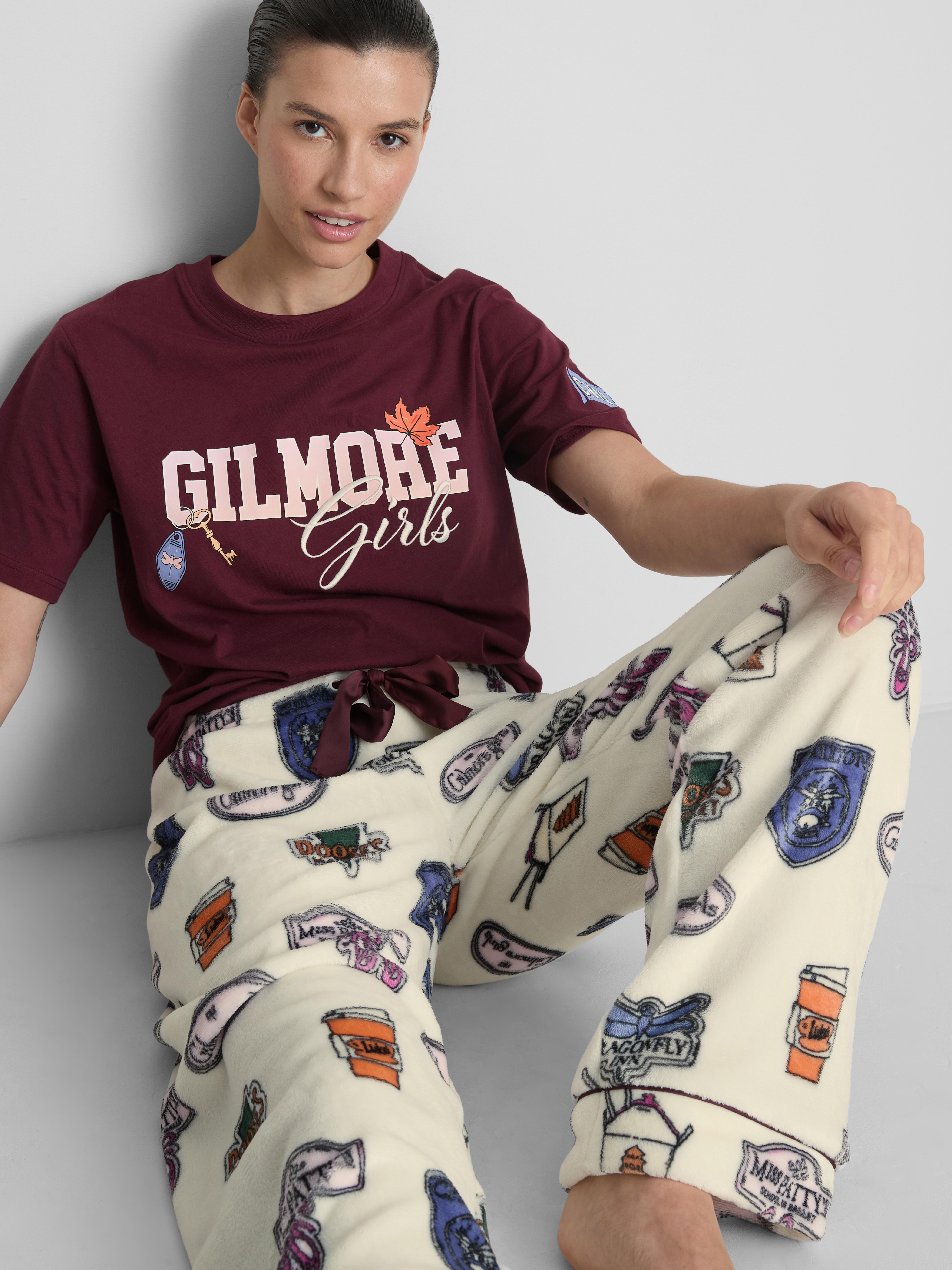 Gilmore Girls Plush Wide-Leg Pajama Bottoms
