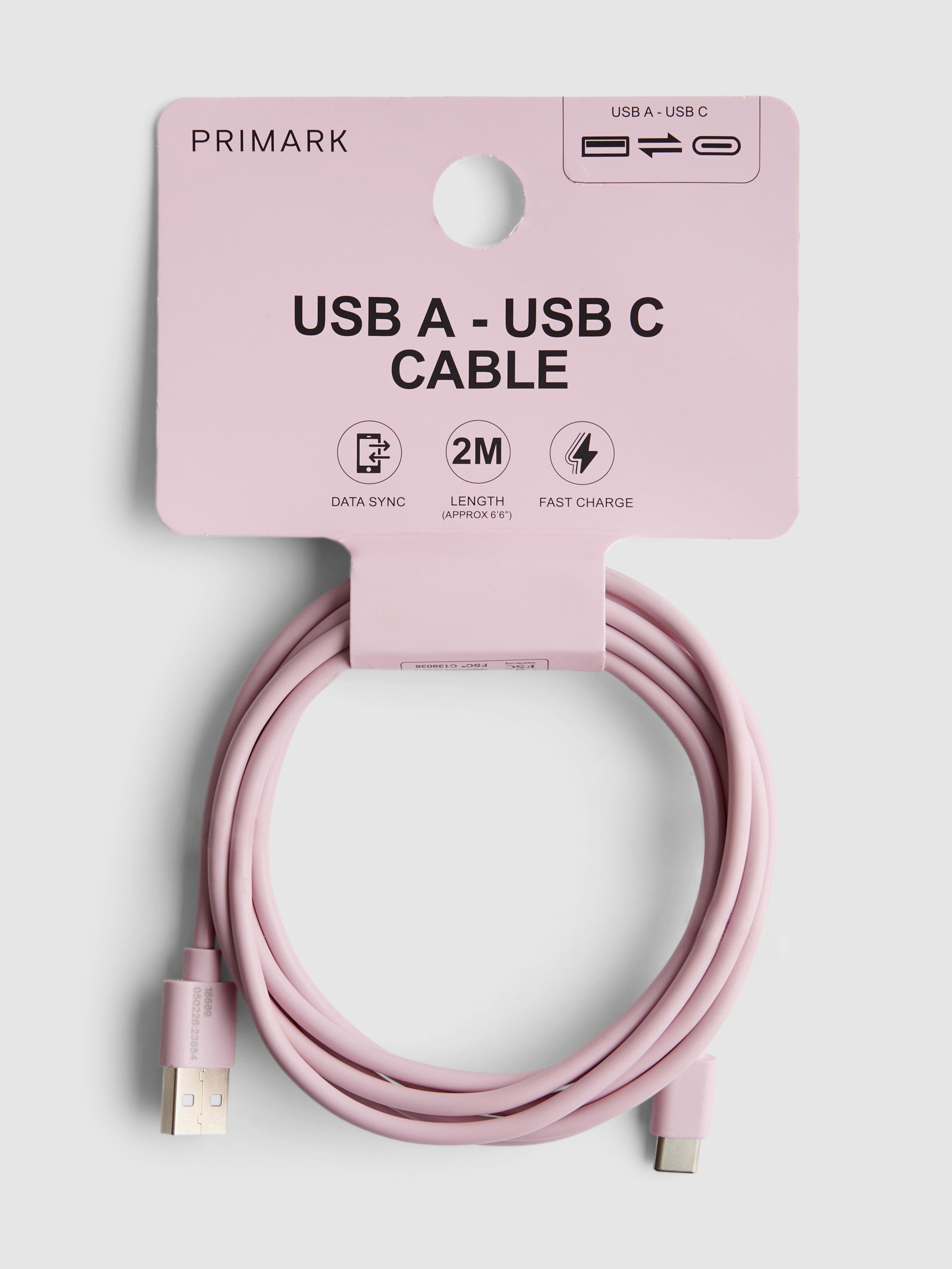 2m USB A To USB C Cable