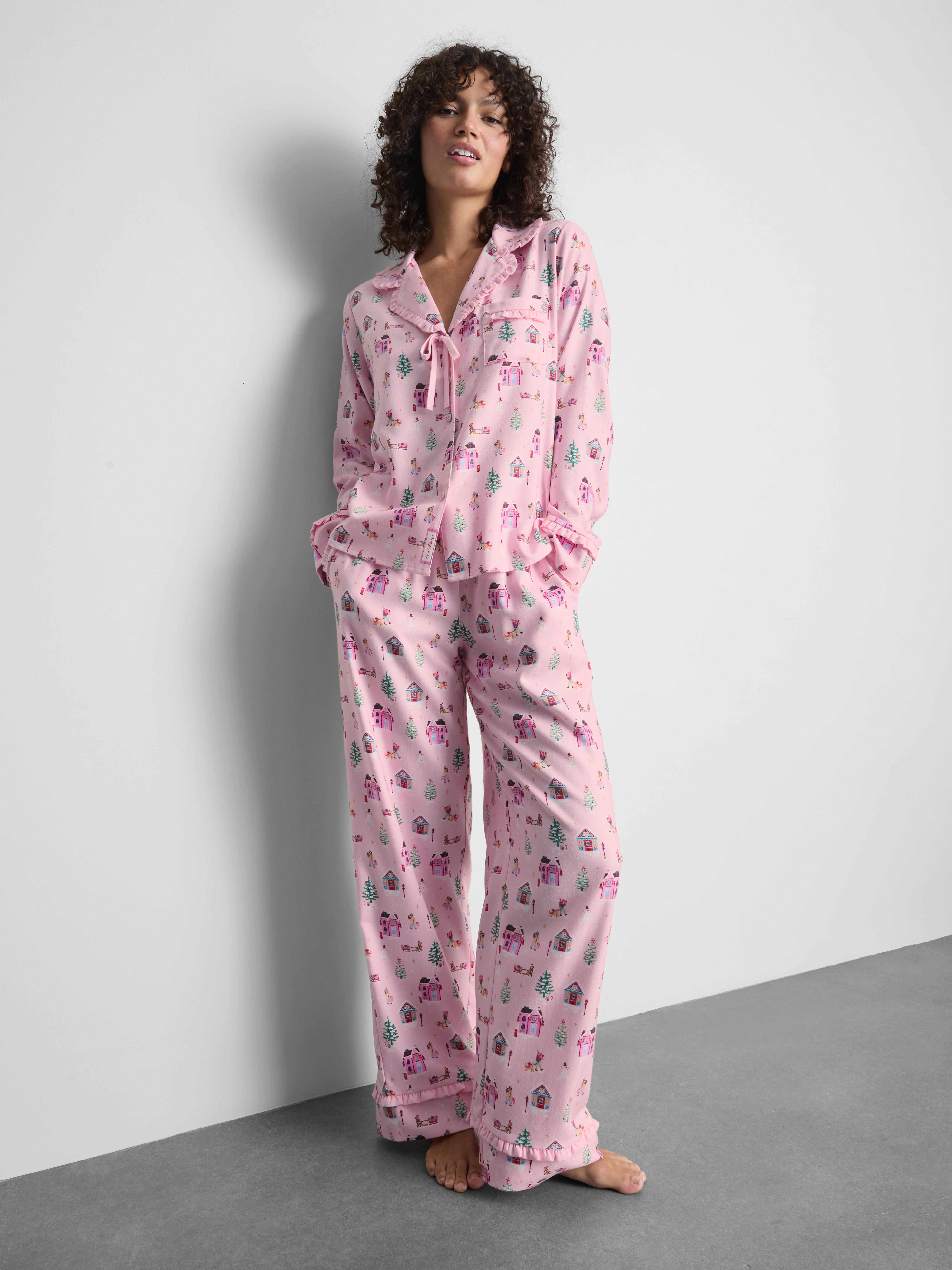 Love To Lounge Christmas Frill Boyfriend Pajama Shirt