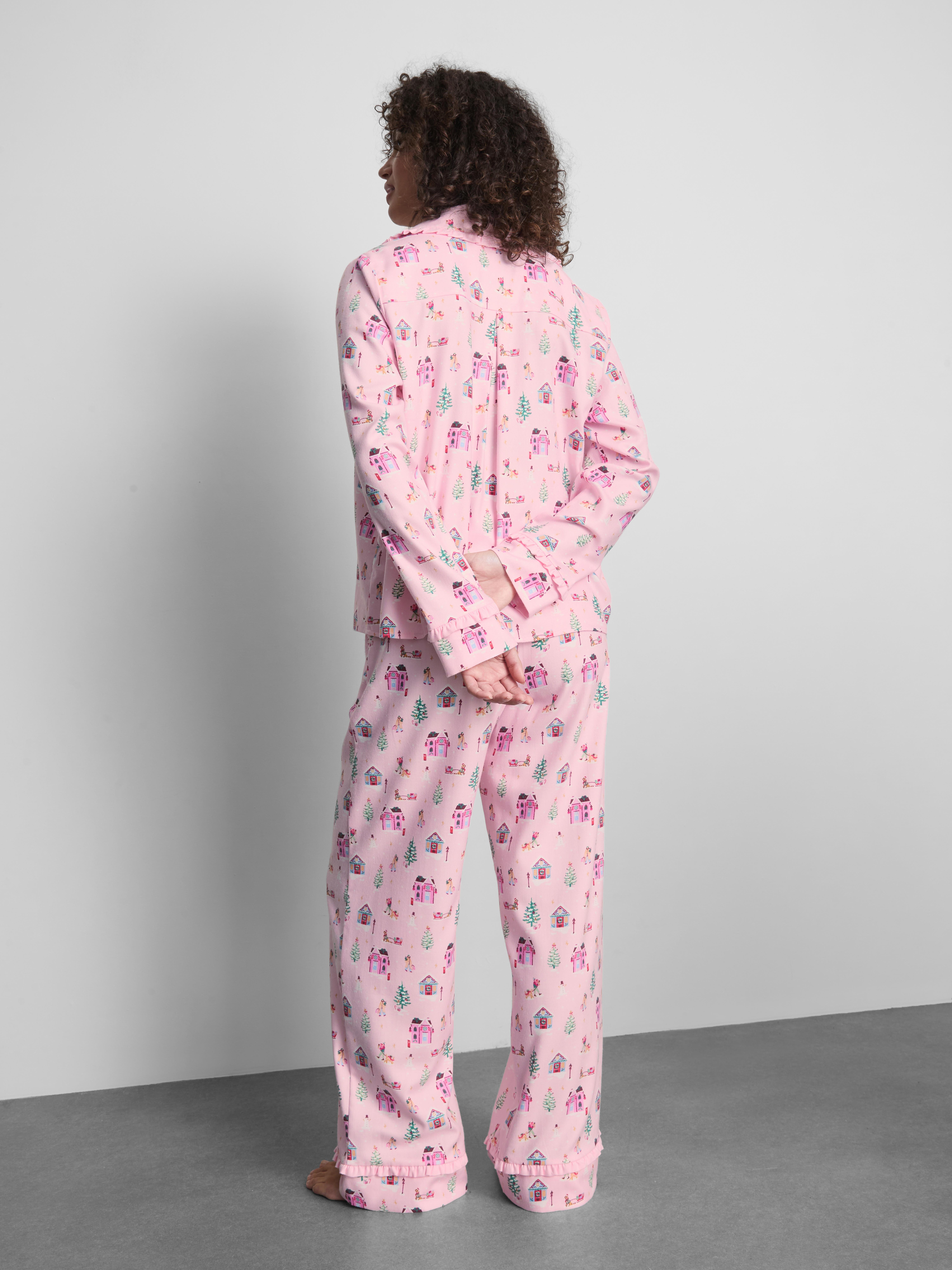 Love To Lounge Christmas Frill Boyfriend Pajama Shirt