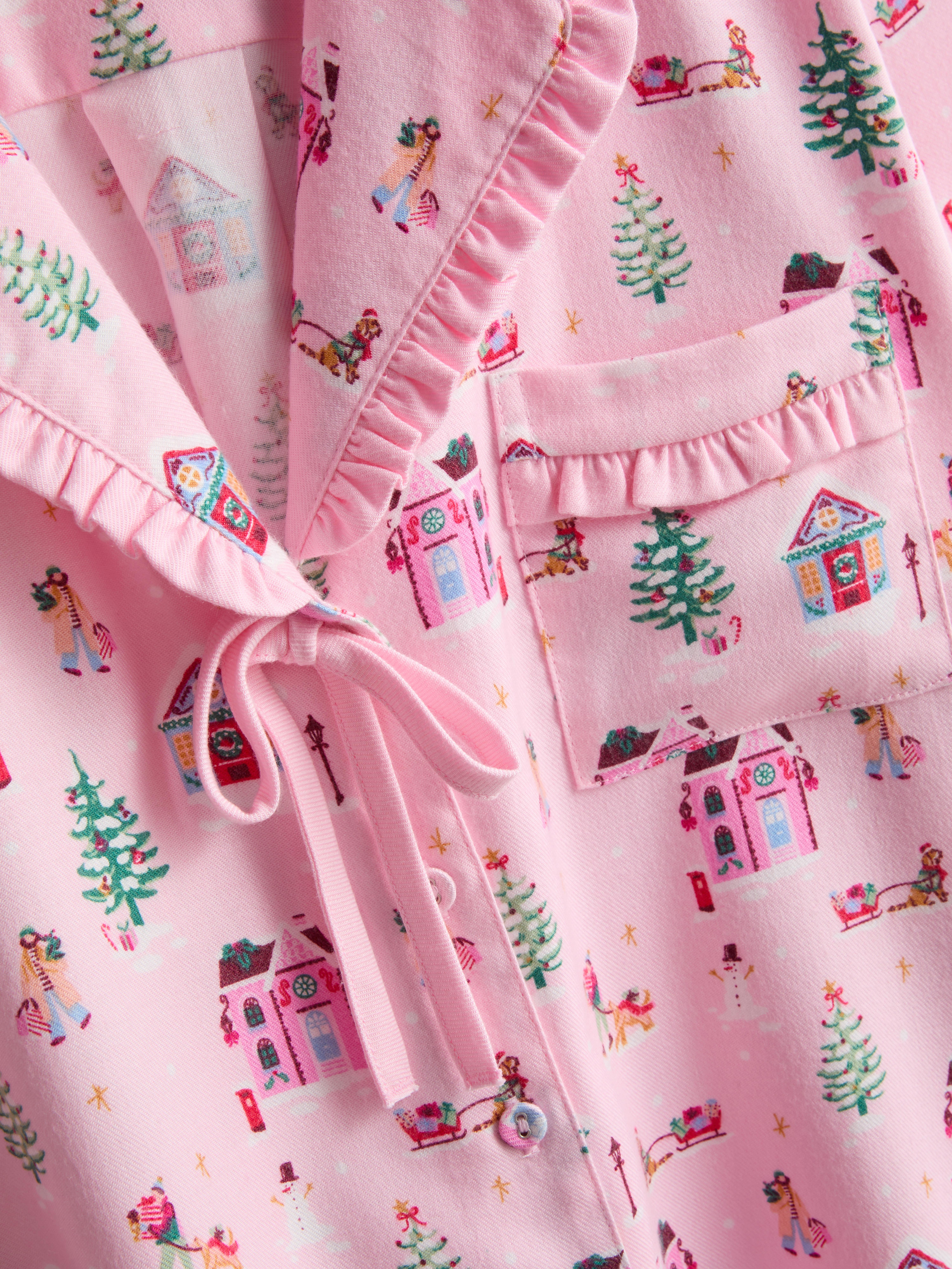 Love To Lounge Christmas Frill Boyfriend Pajama Shirt