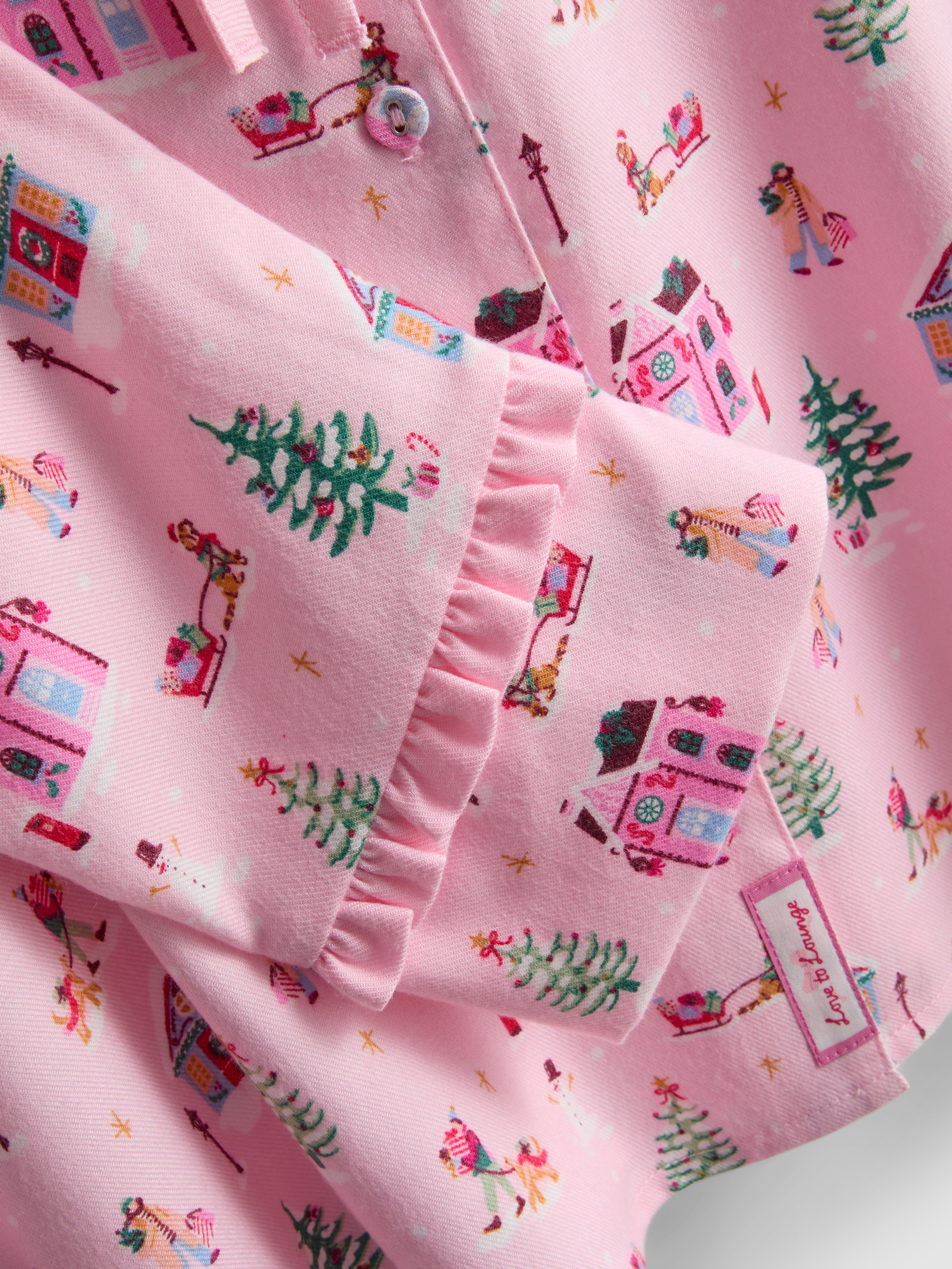 Love To Lounge Christmas Frill Boyfriend Pajama Shirt