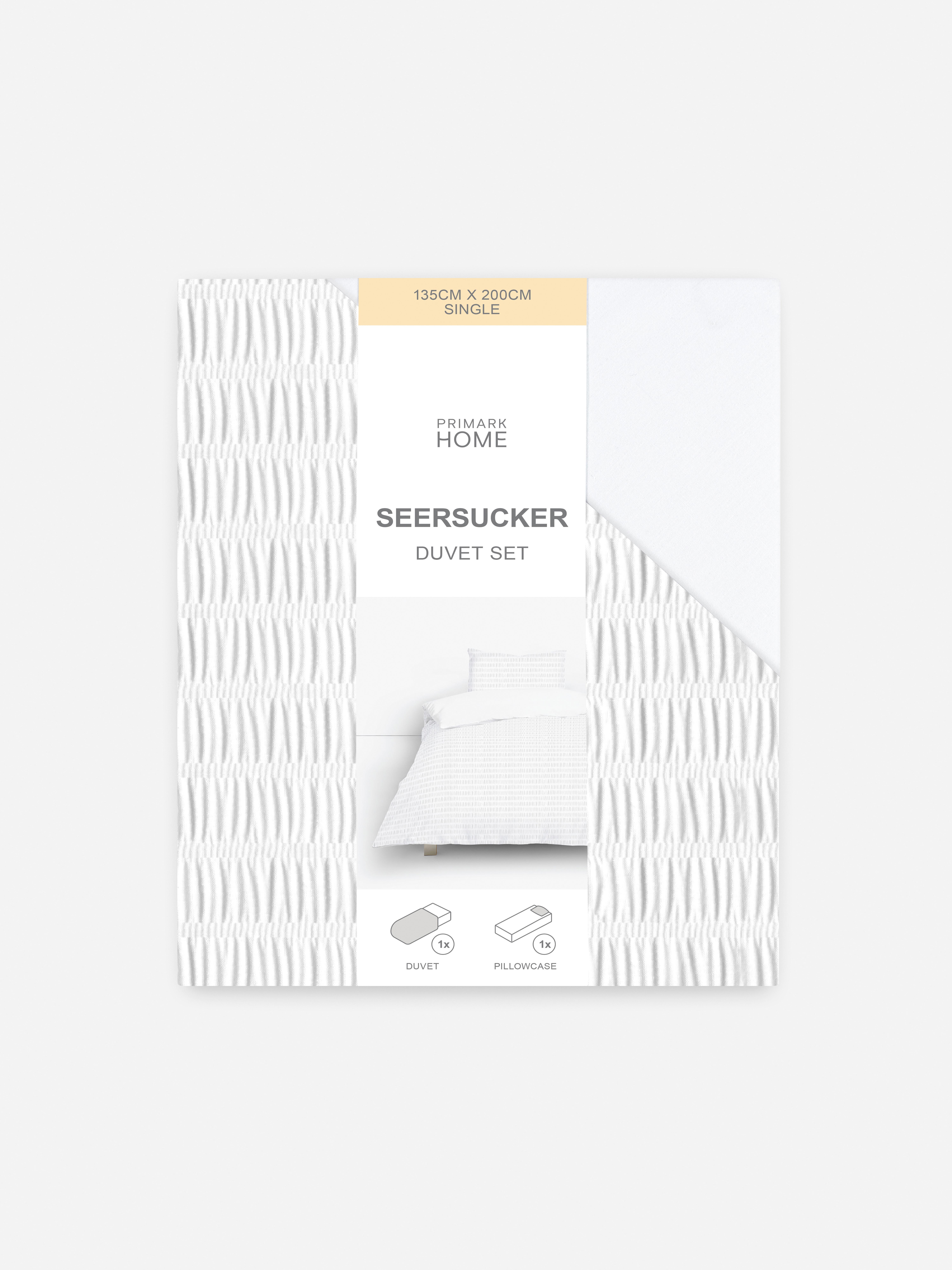 Seersucker Single Duvet Cover Set