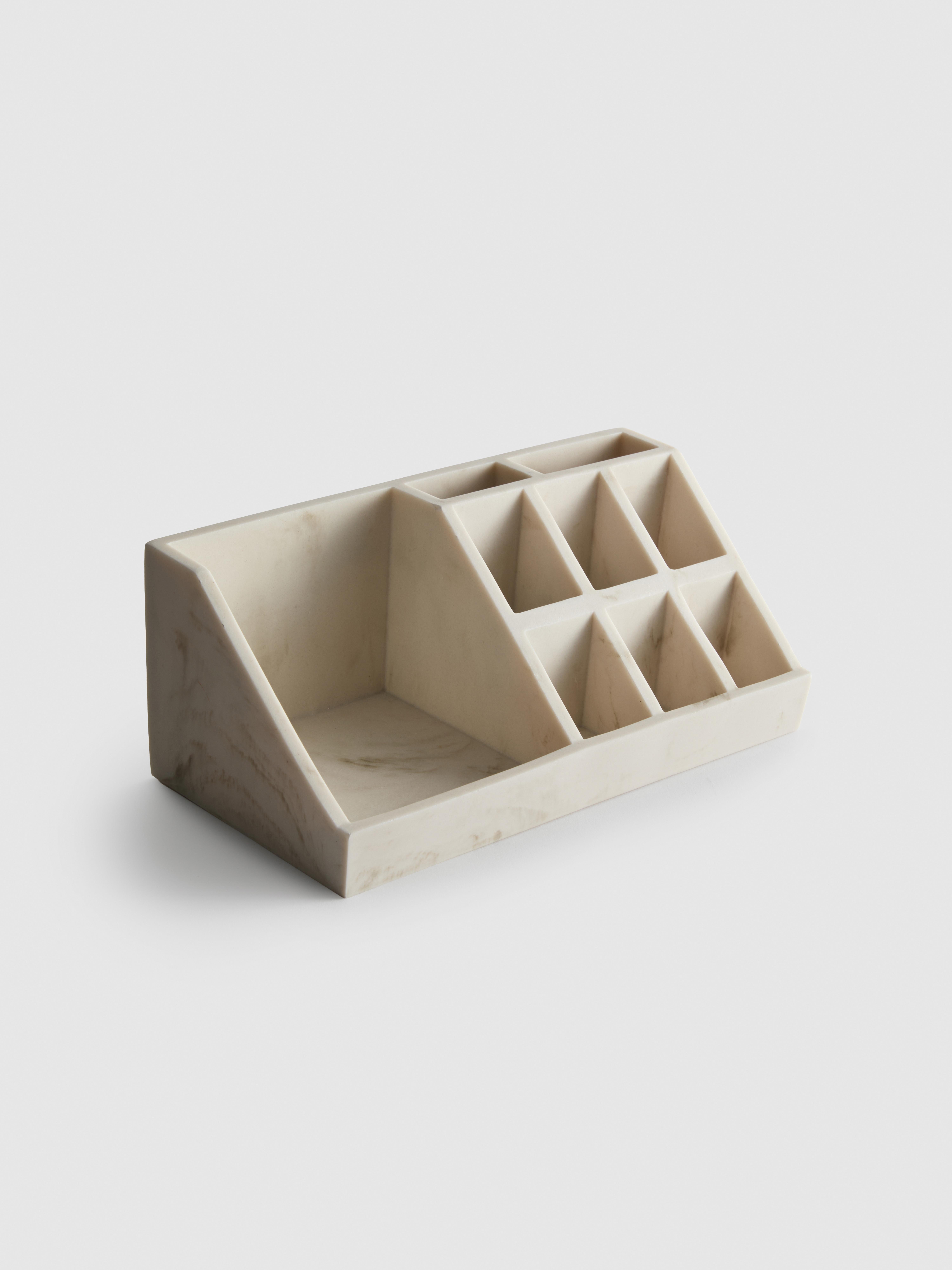 Marble-Effect Desk Organiser