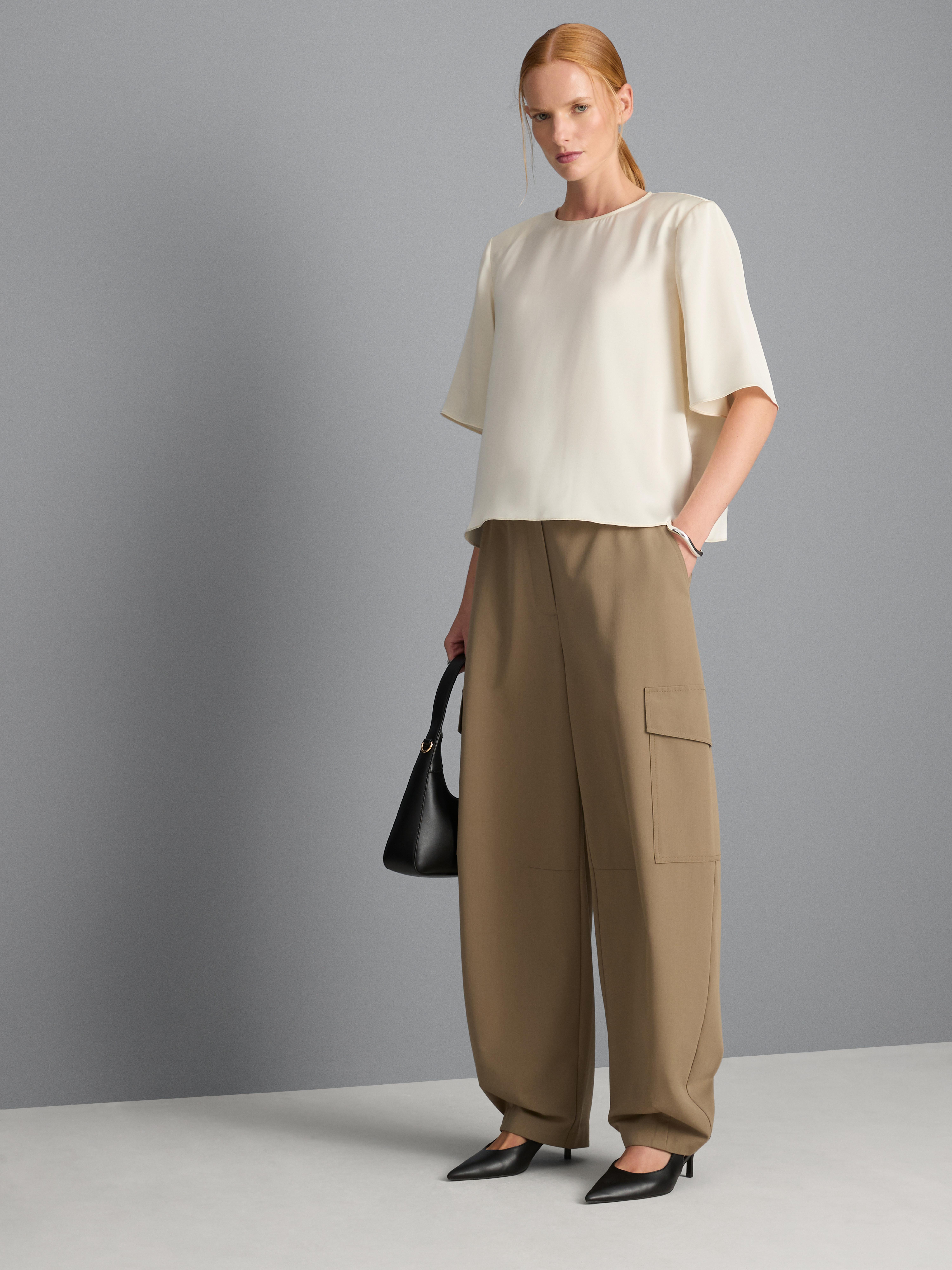 Satin Shoulder Pad Tee
