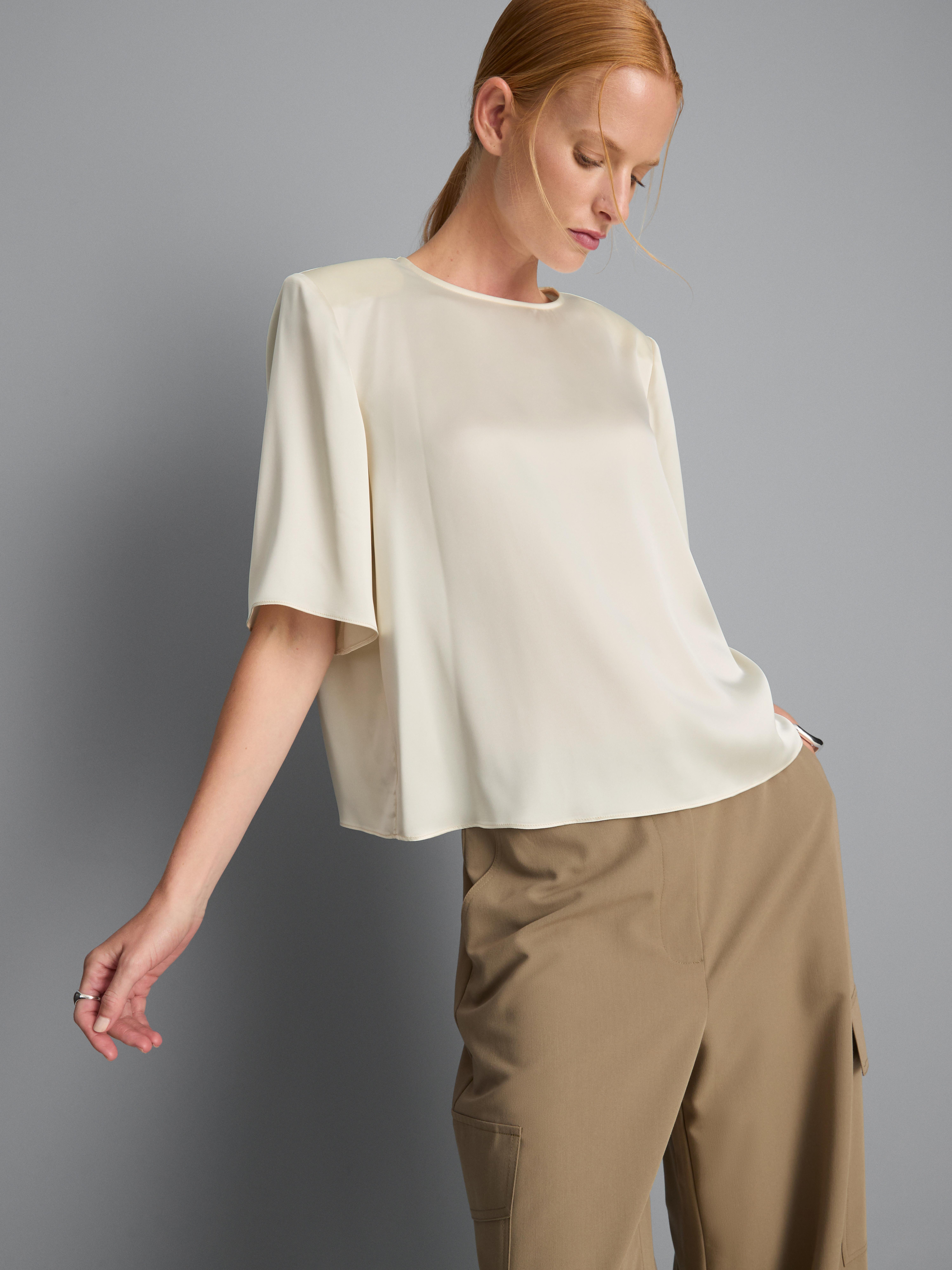 Satin Shoulder Pad Tee