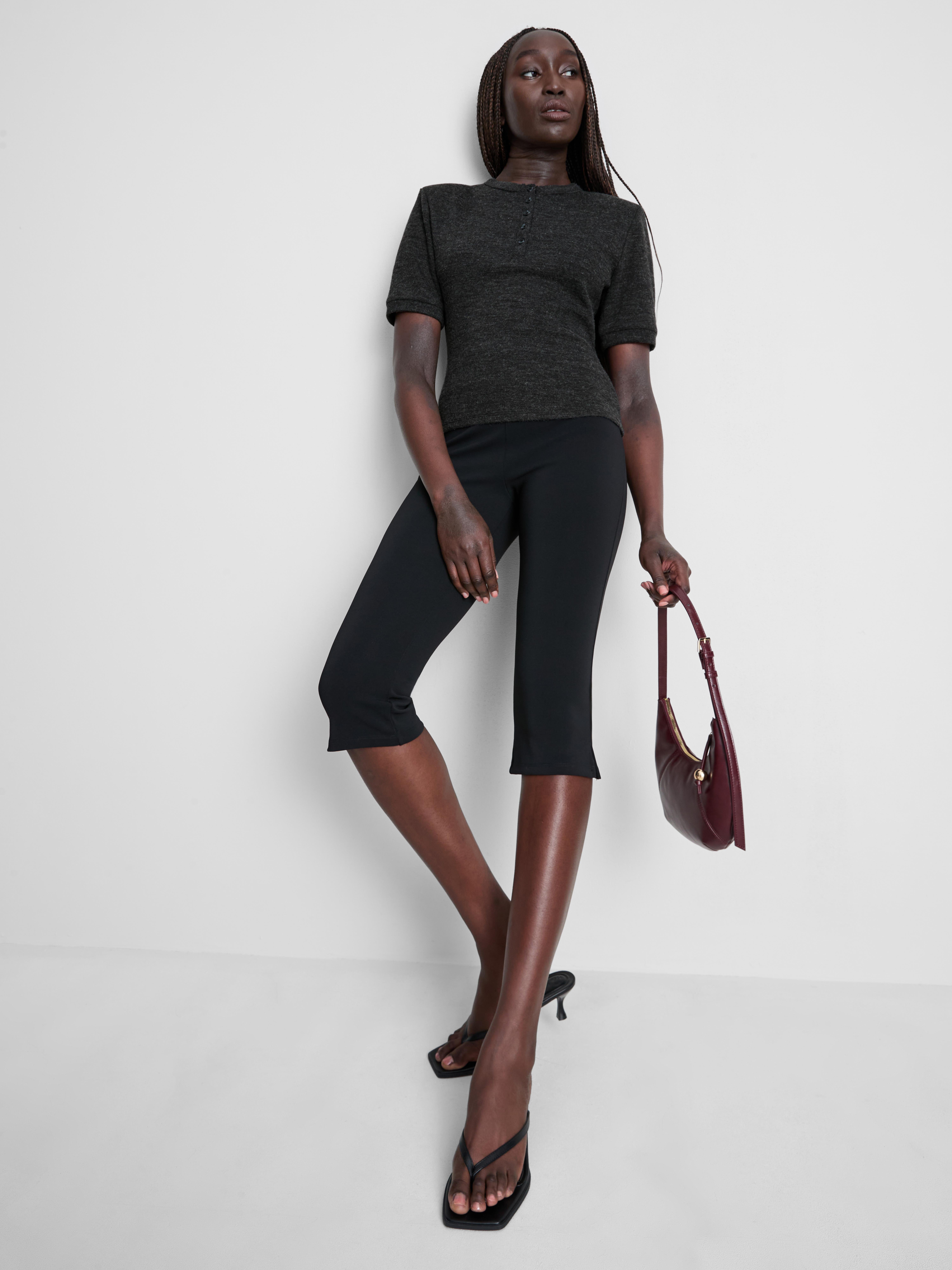 Button Down Shoulder Pad Tee