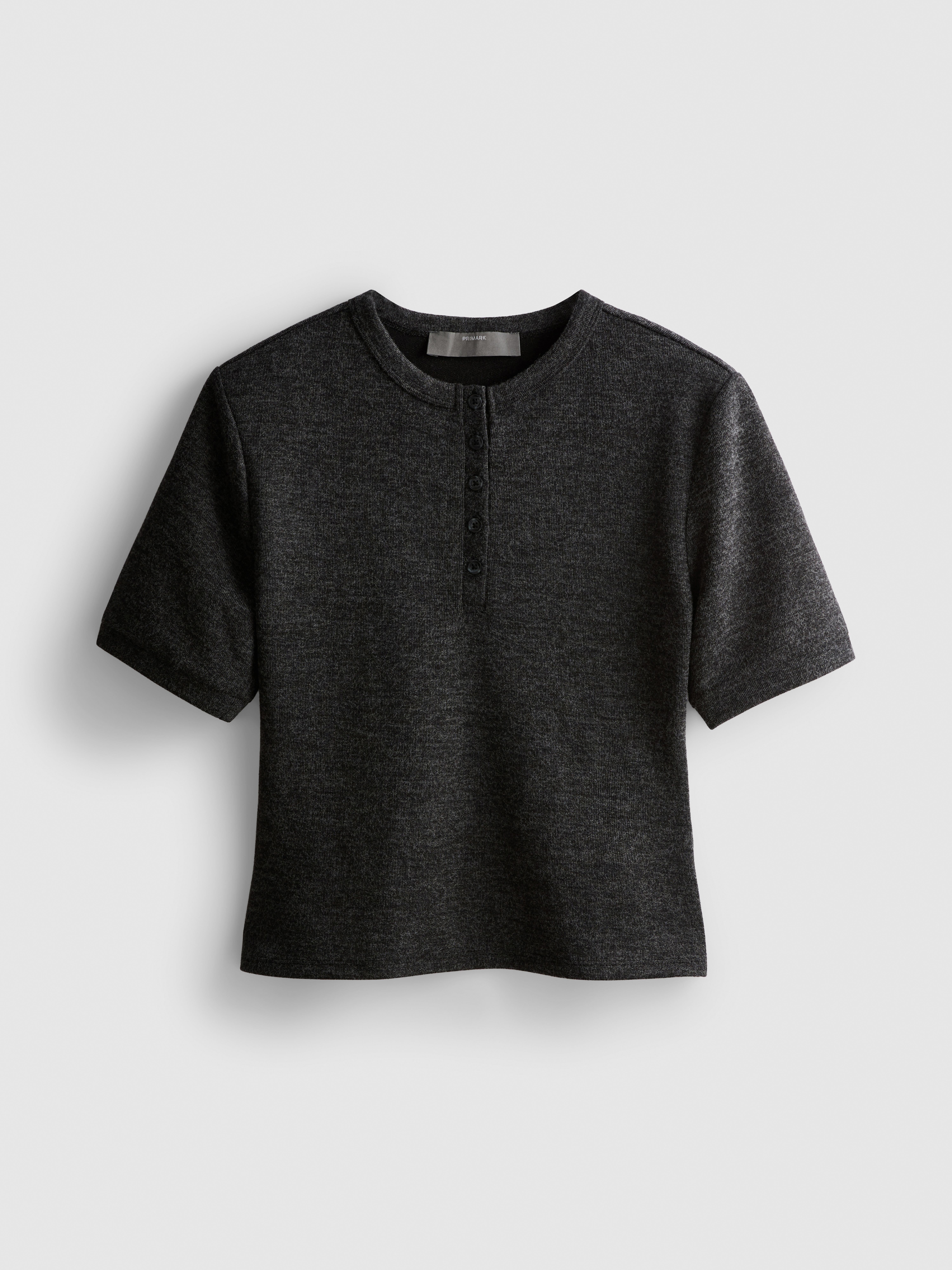 Button Down Shoulder Pad Tee