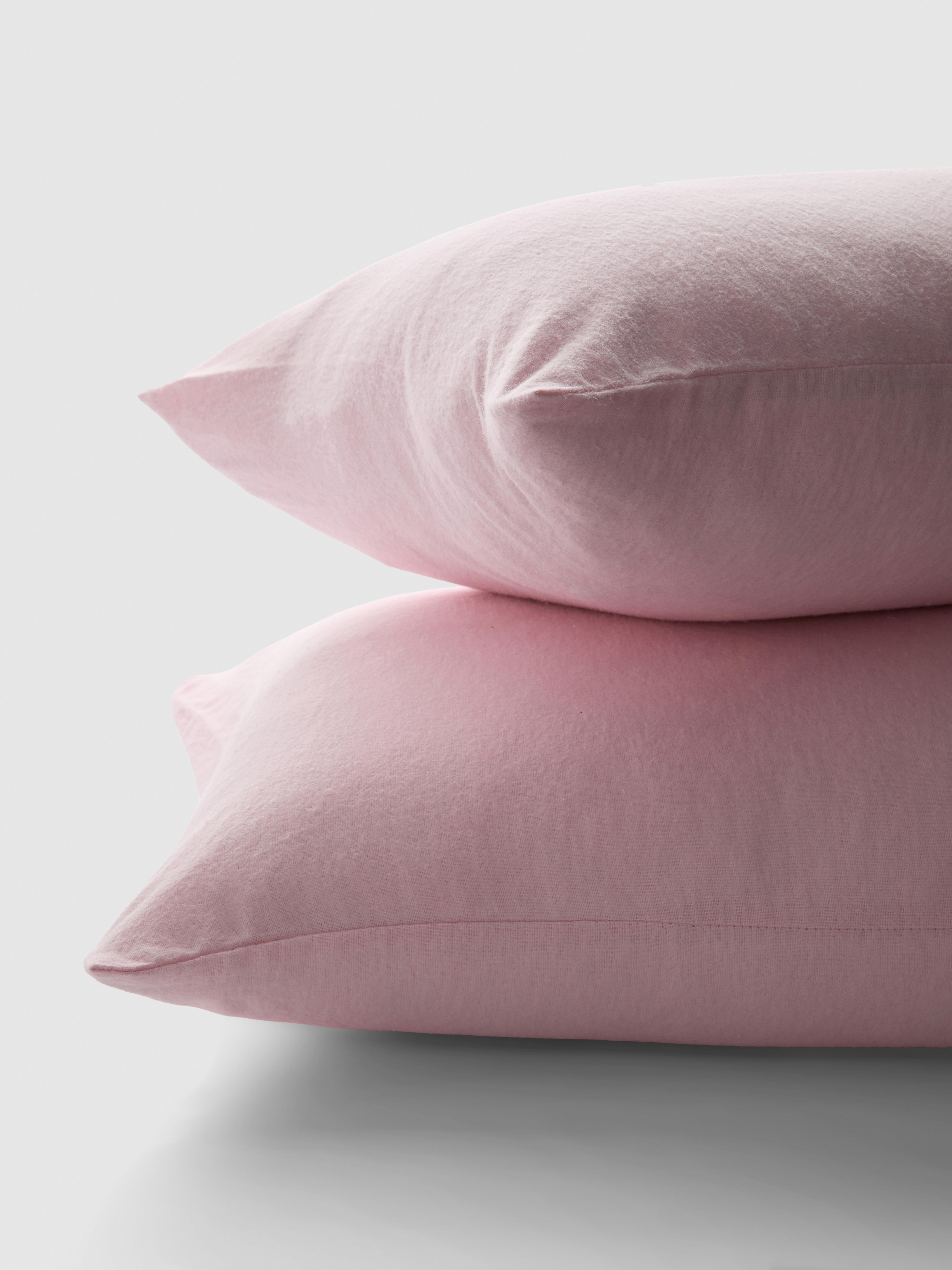2pk Pure Cotton Brushed Pillowcases