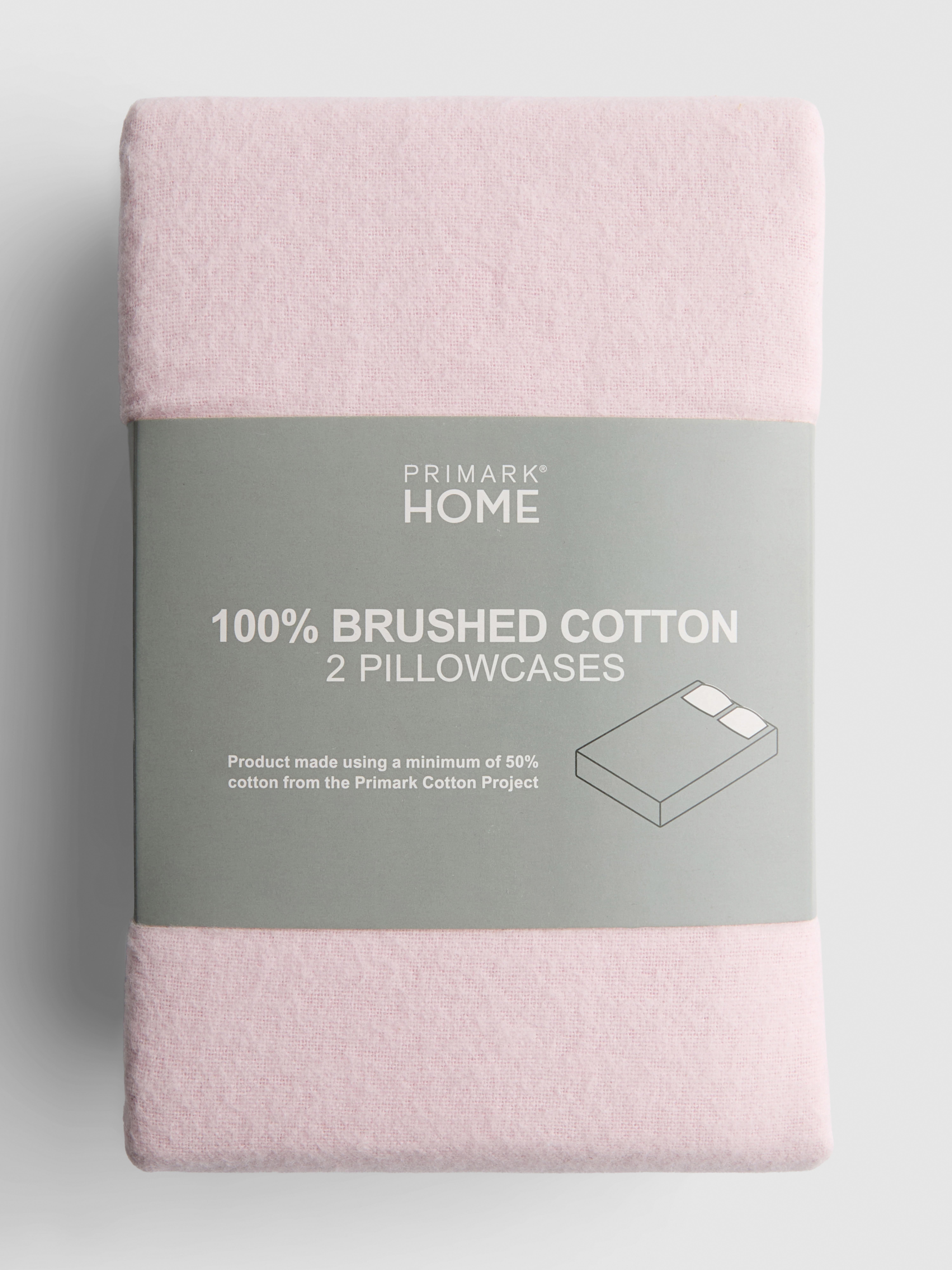 2pk Pure Cotton Brushed Pillowcases