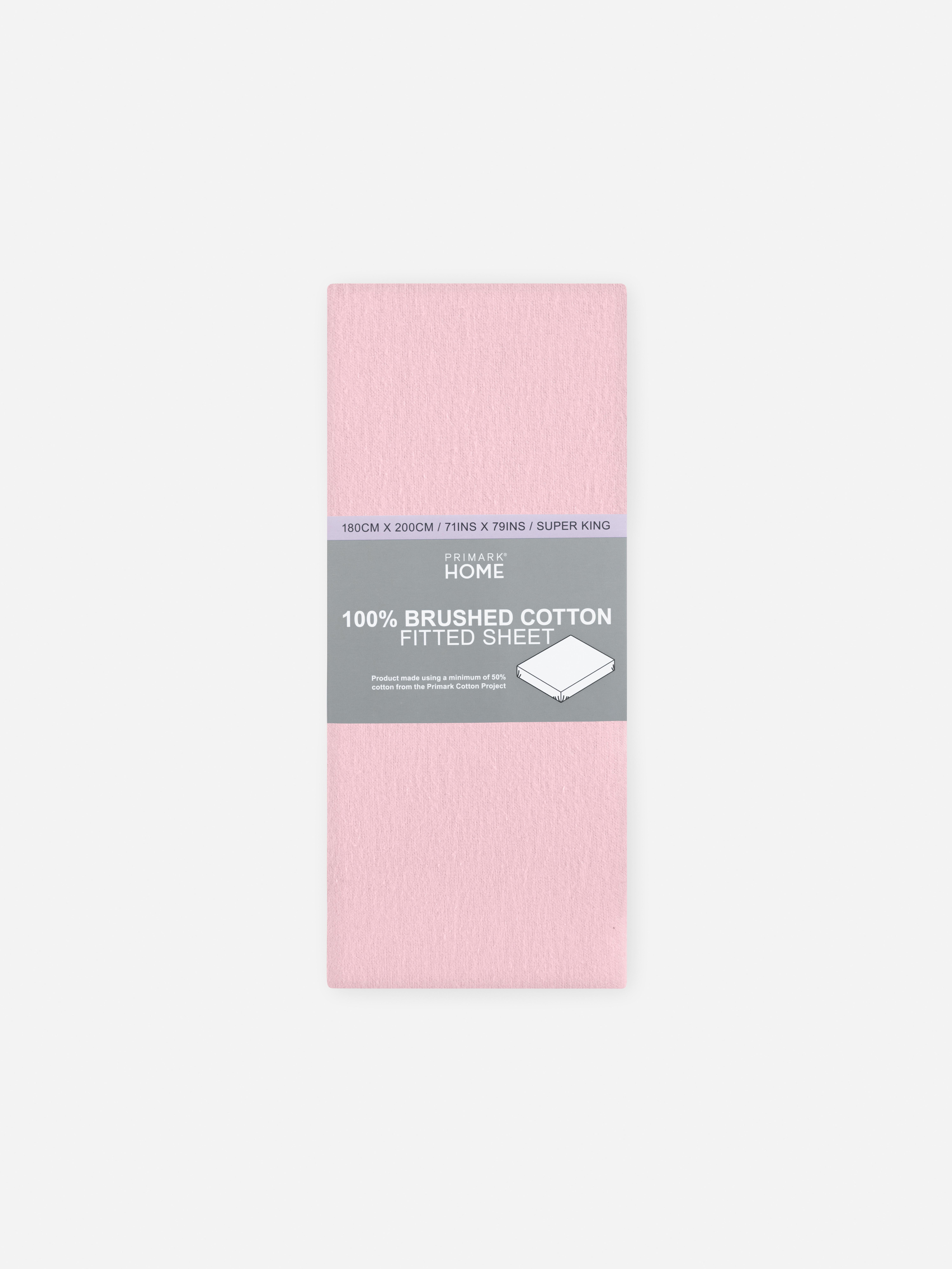 Drap-housse super king size en pur coton brossé