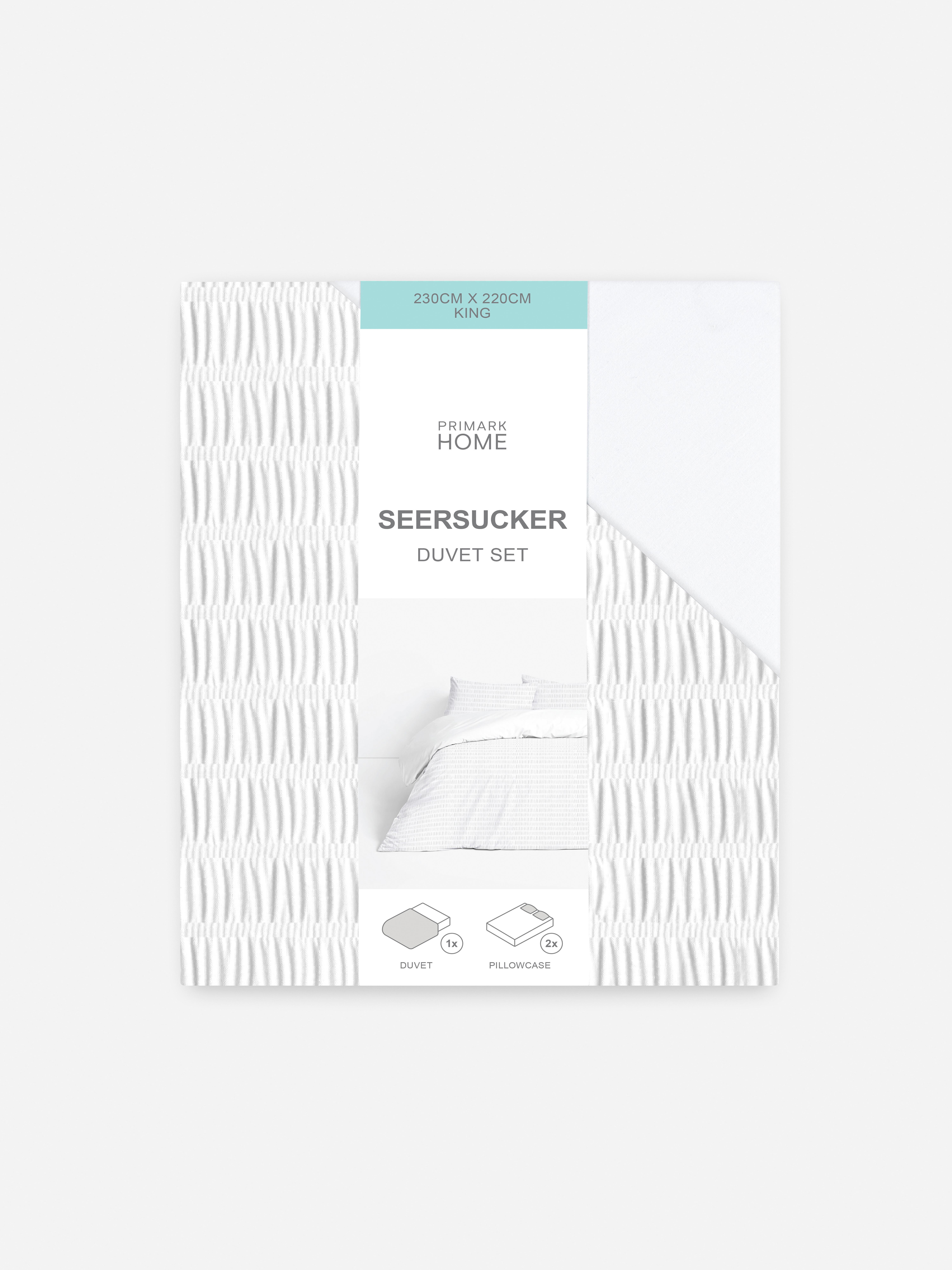 Seersucker King Duvet Cover Set