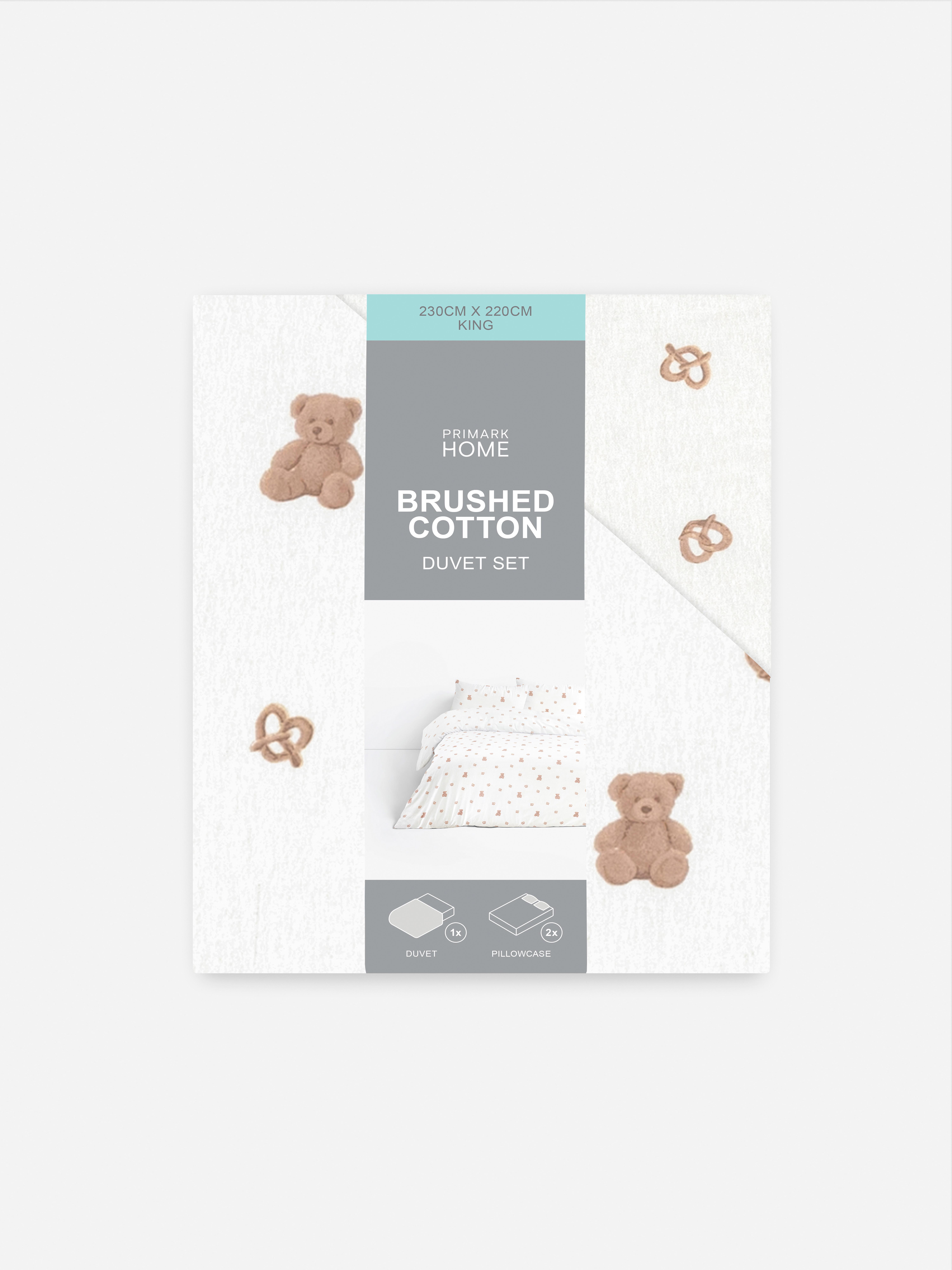Teddy Brushed Cotton King Duvet Cover Set