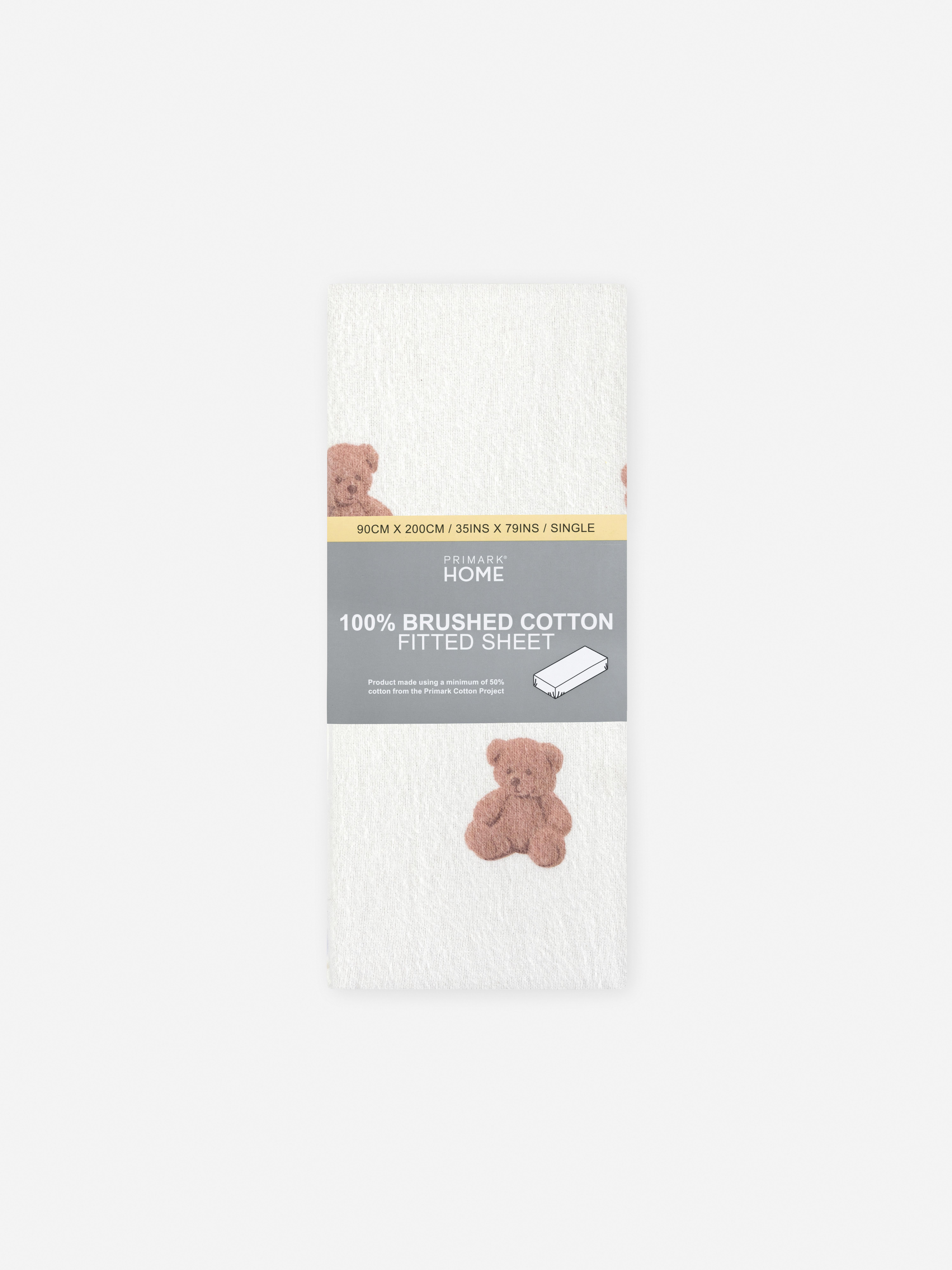 Teddy Brushed Cotton Single Fitted Sheet