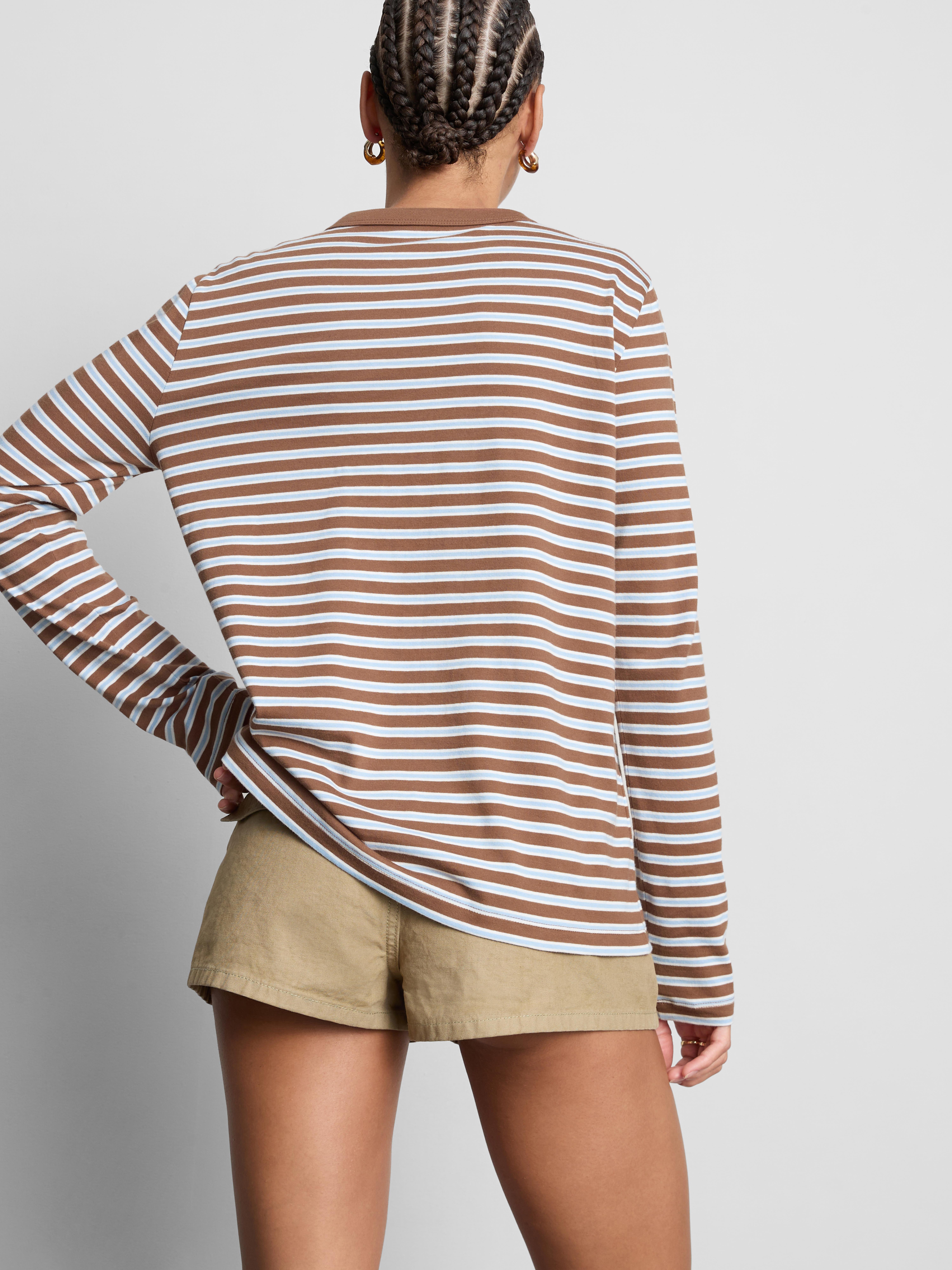 Pure Cotton Striped Long Sleeved Tee