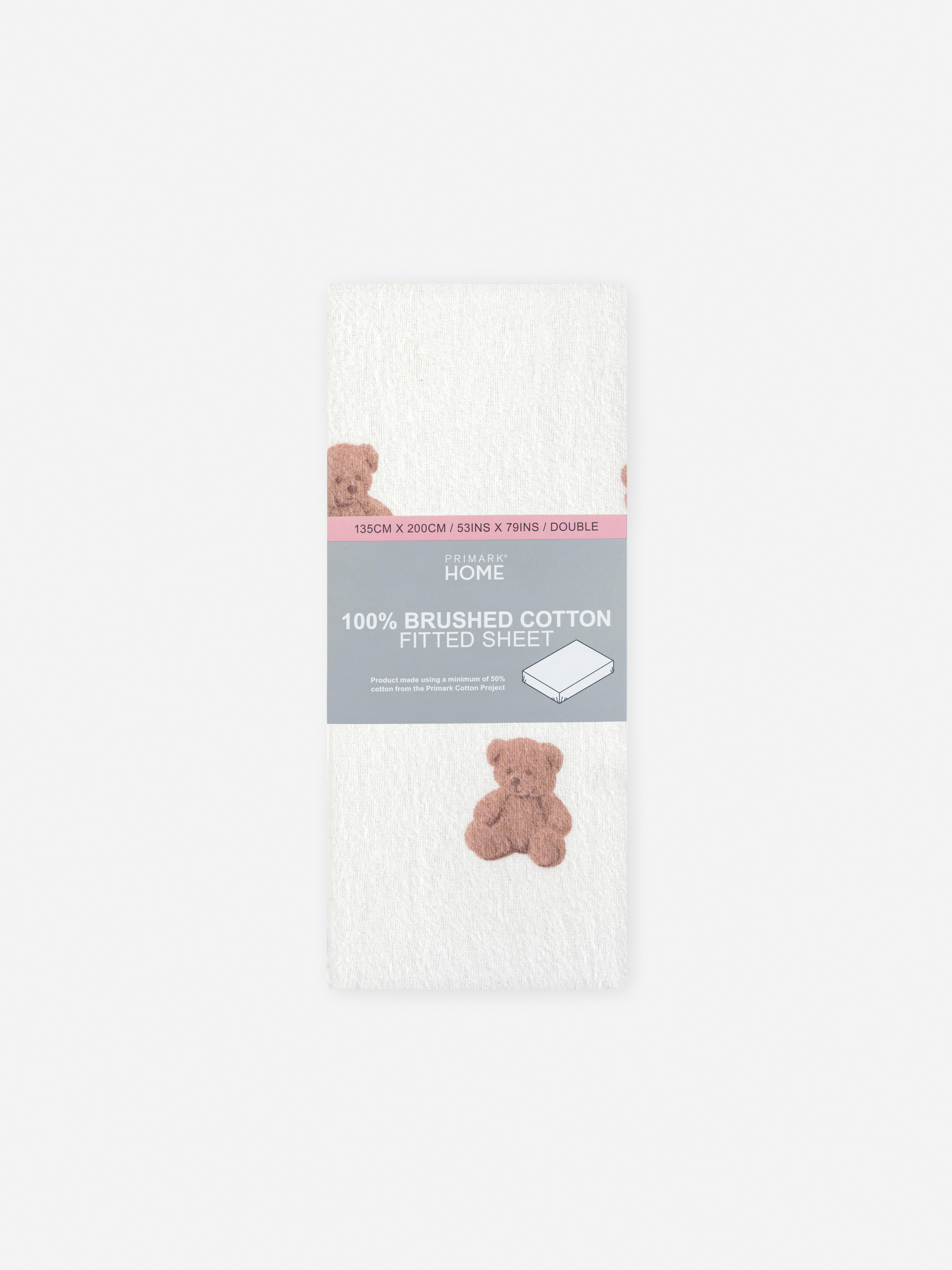 Teddy Brushed Cotton Double Fitted Sheet