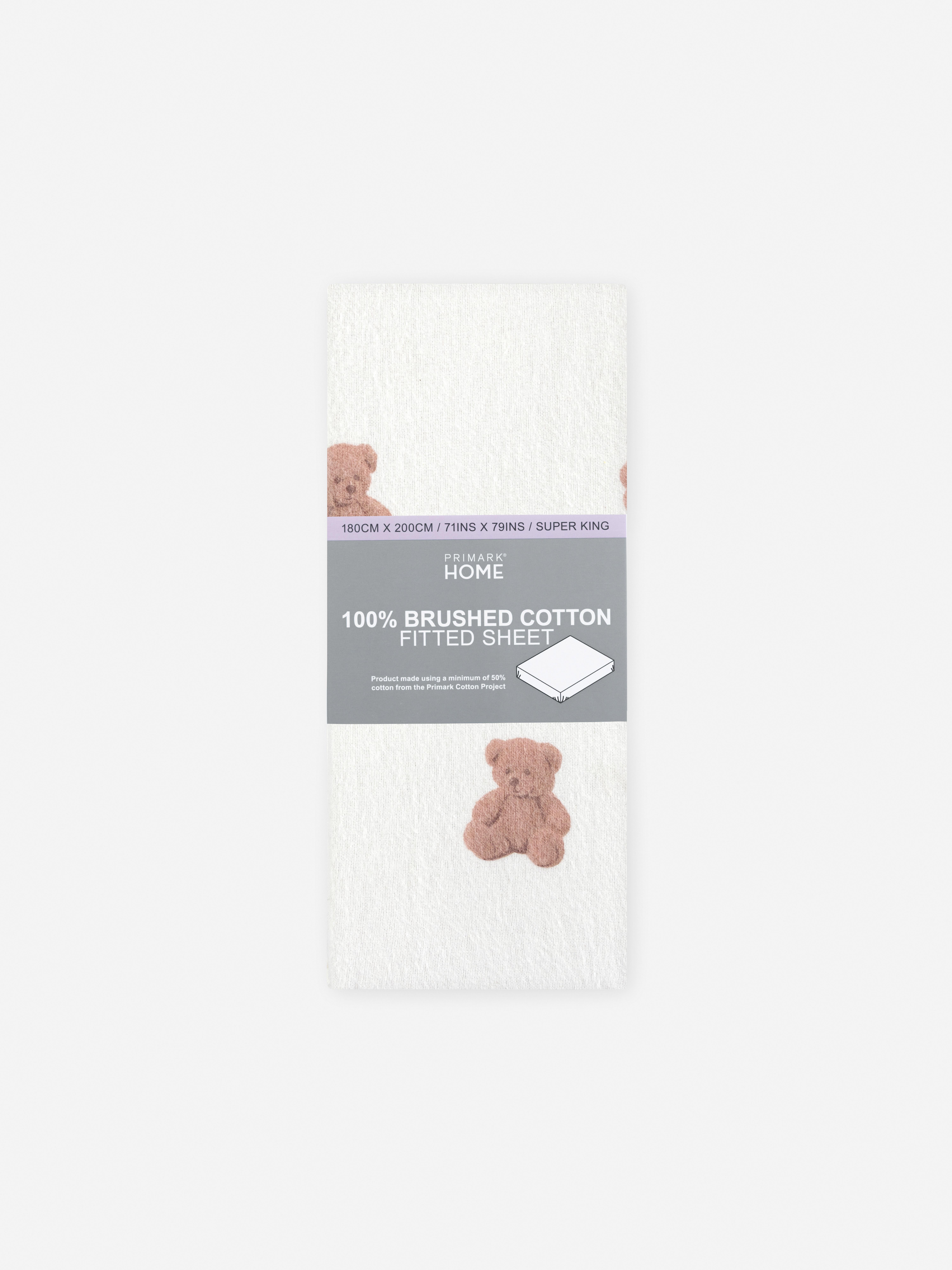 Drap-housse super king size en coton à motif ourson