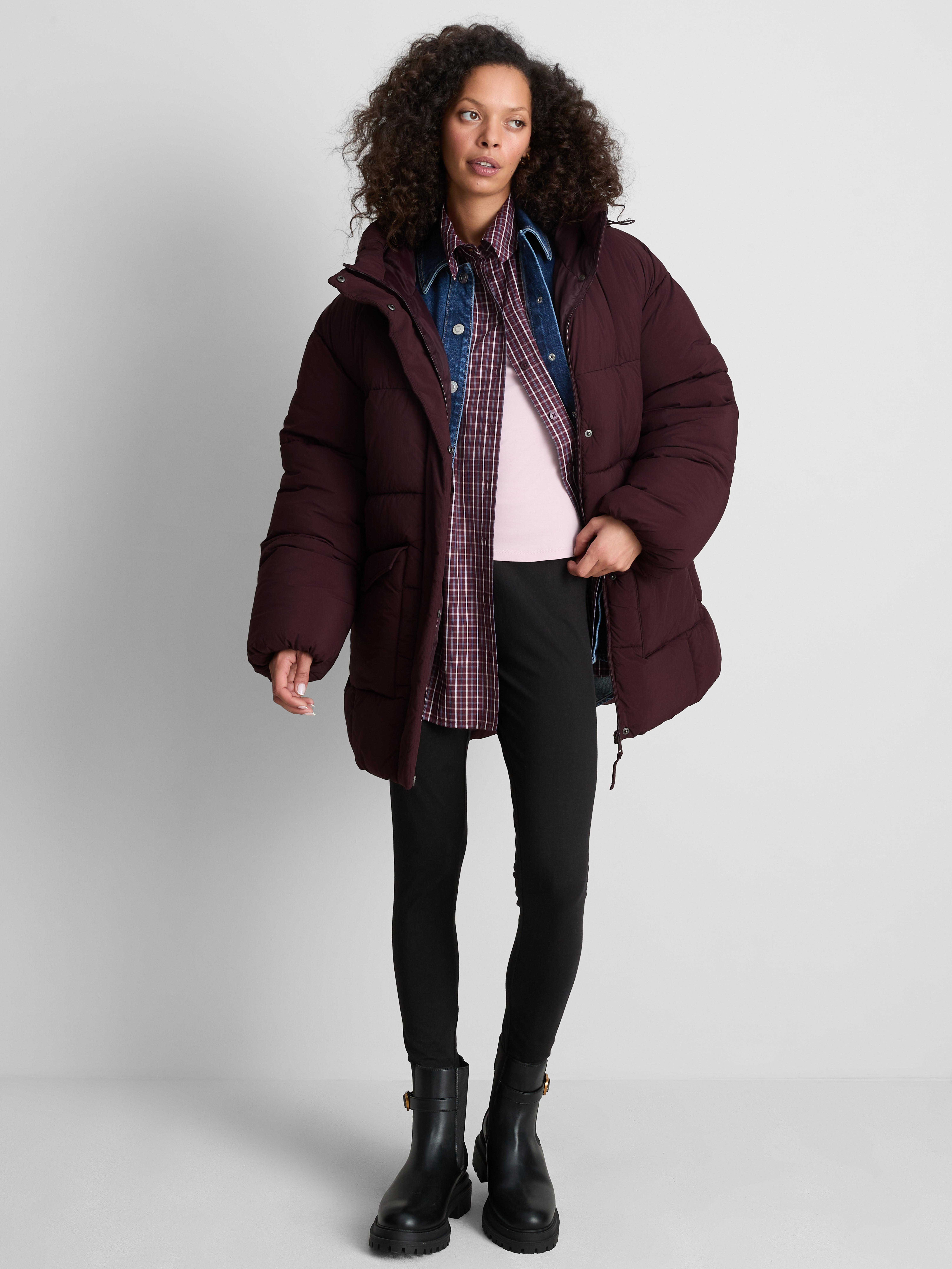 Hooded Longline Puffer Jacket