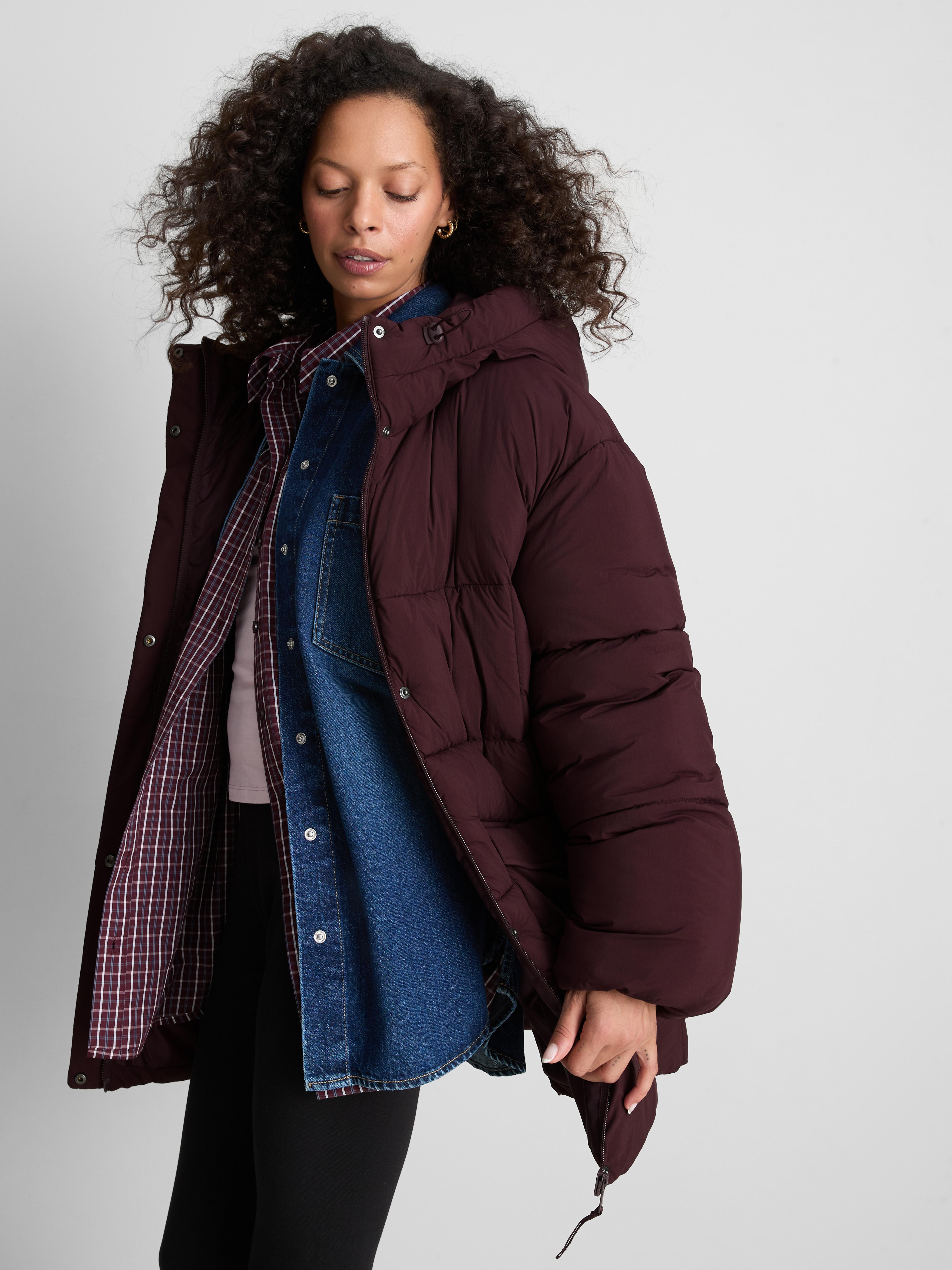 Hooded Longline Puffer Jacket