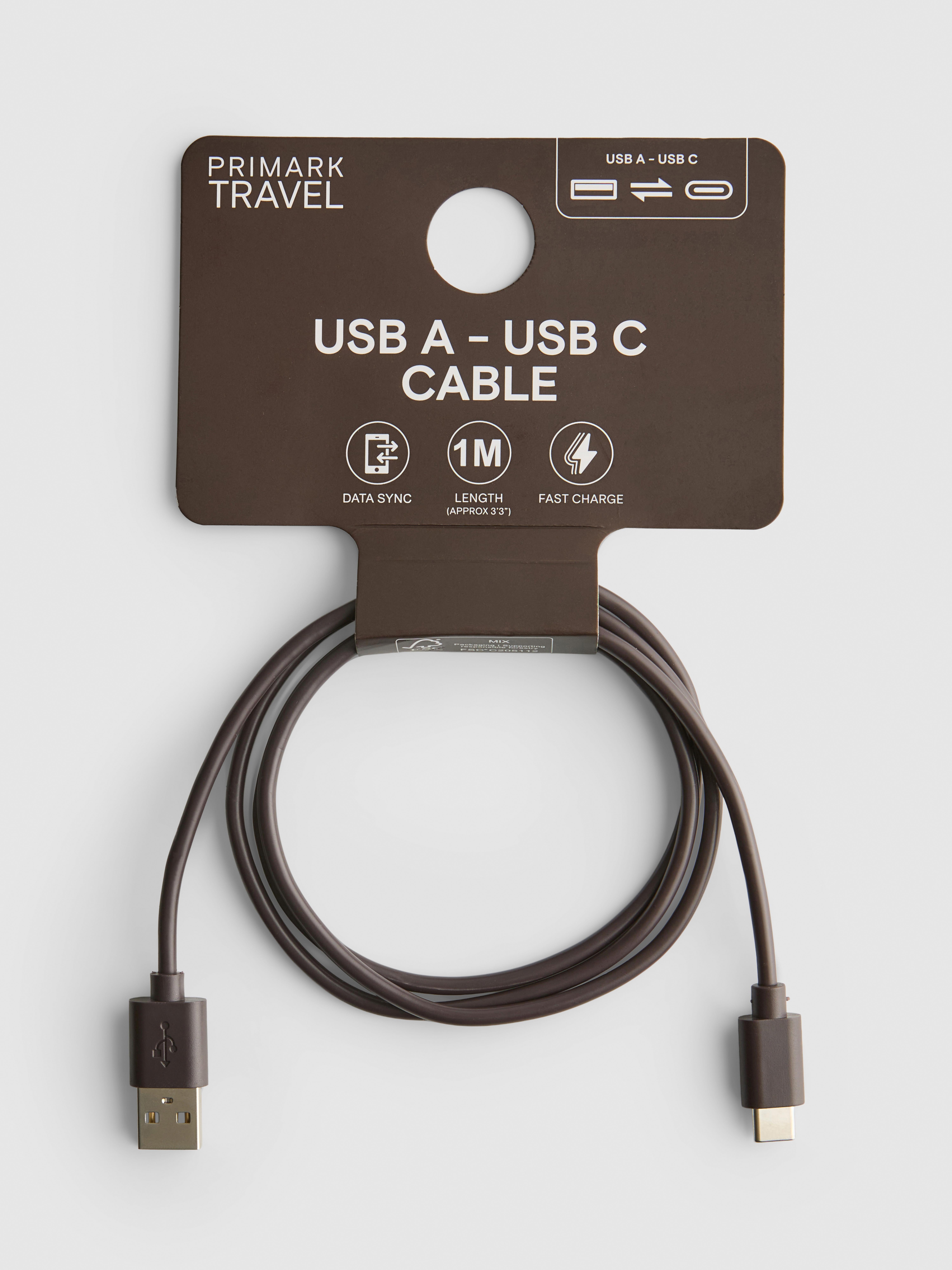 1m USB-A To USB-C Cable