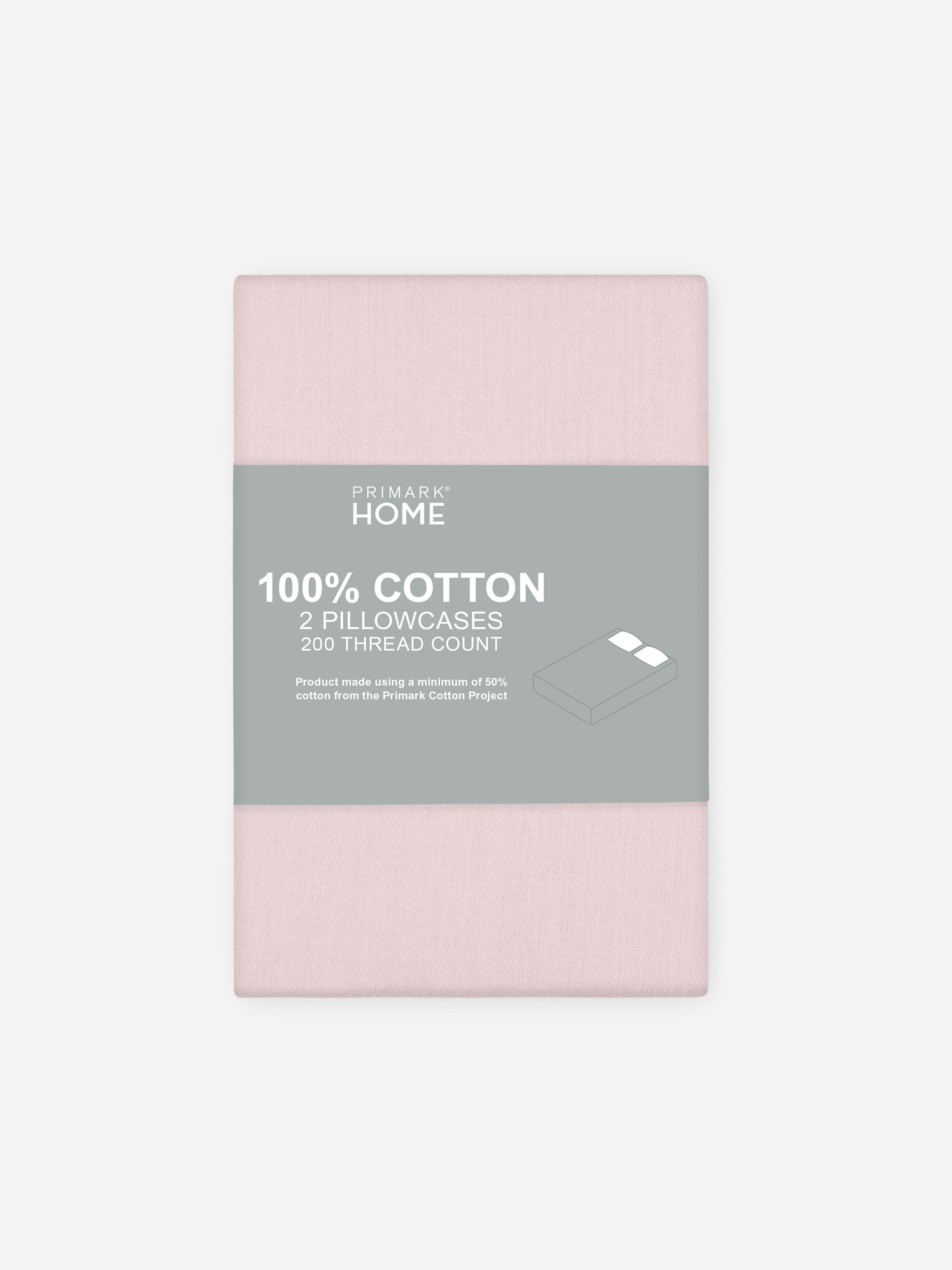 2pk Pure Cotton Pillowcases