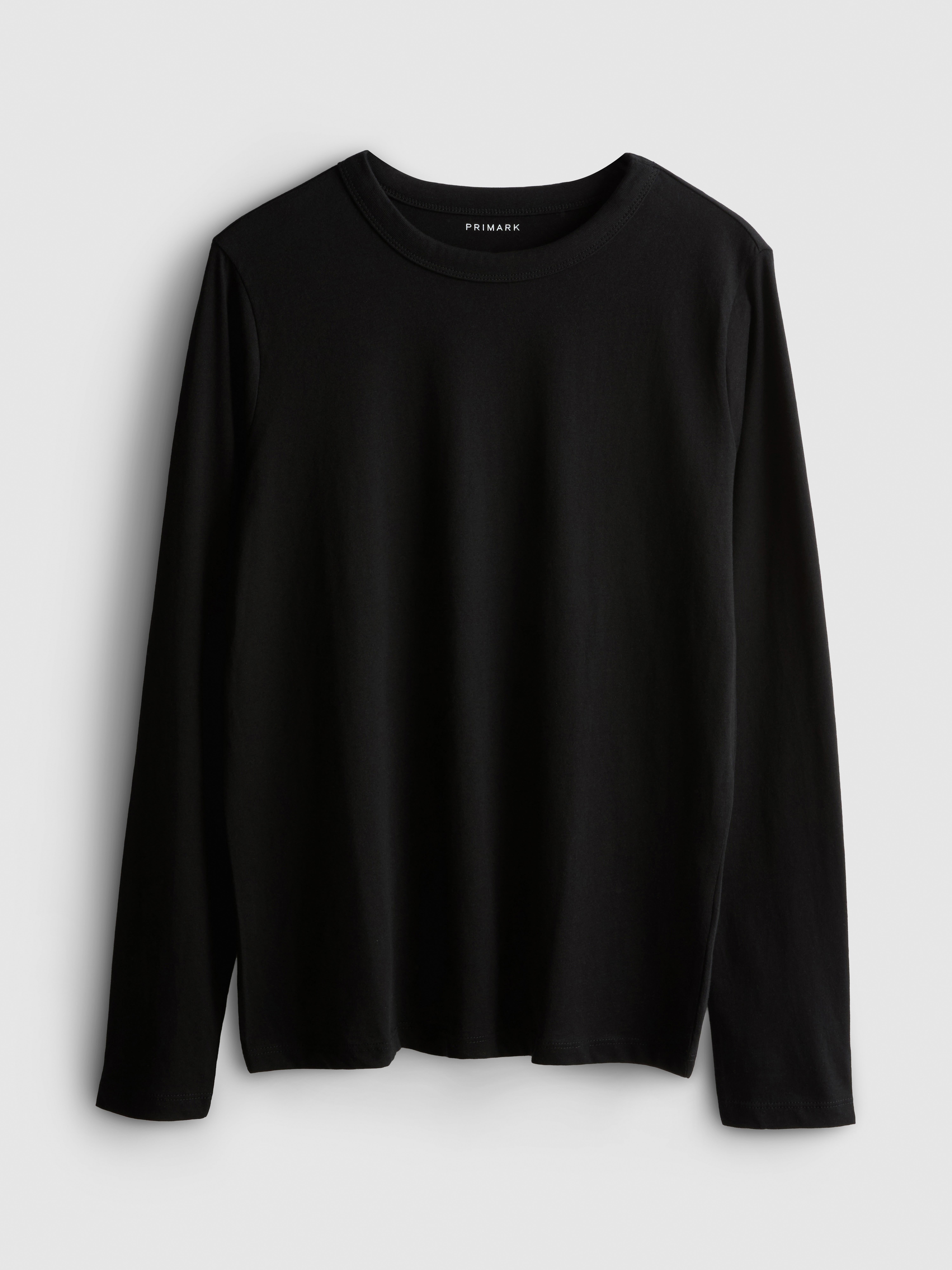 Pure Cotton Long-Sleeve Crewneck Top
