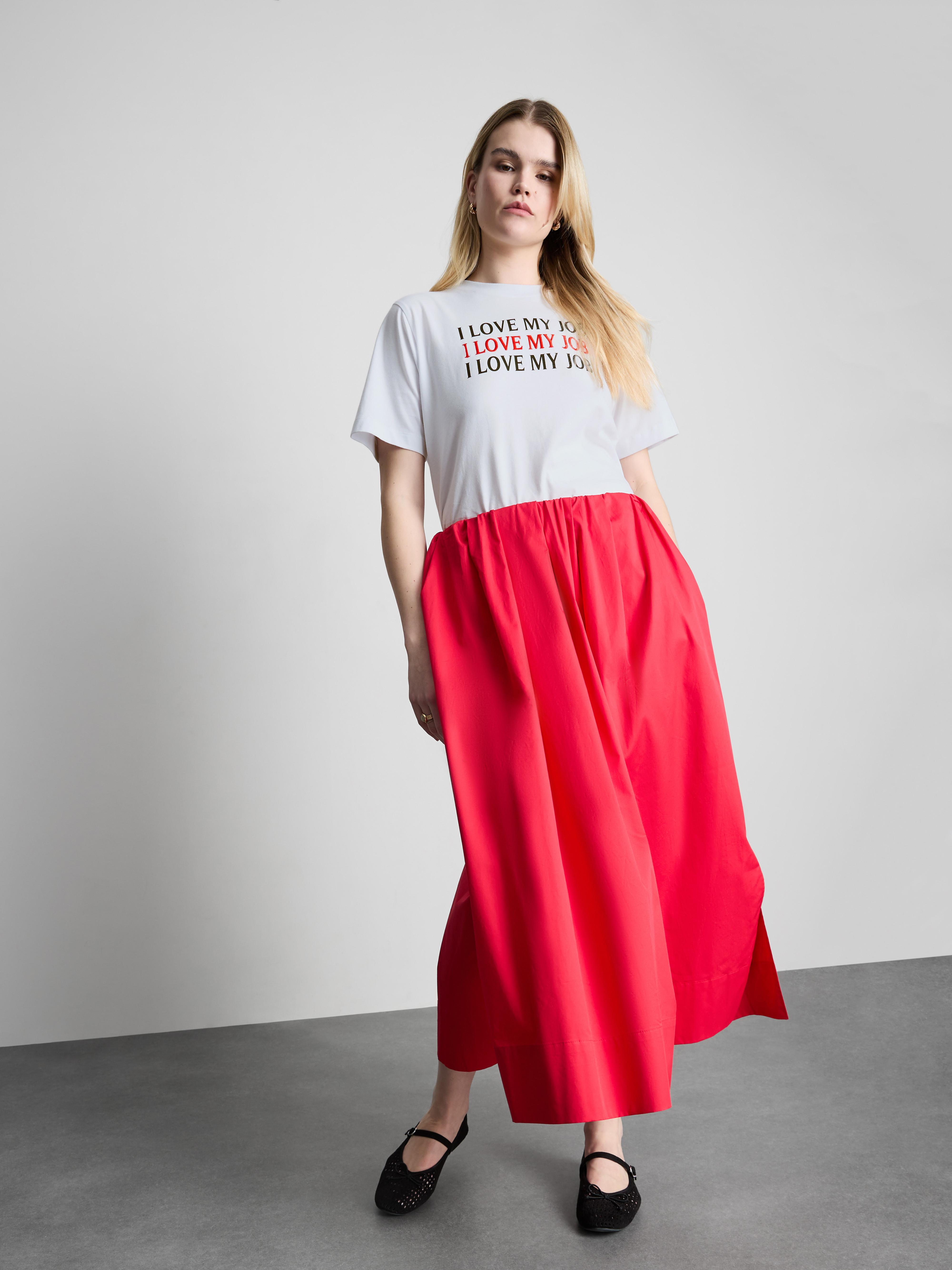 „Der Teufel trägt Prada“ Baumwoll-T-Shirt mit Slogan