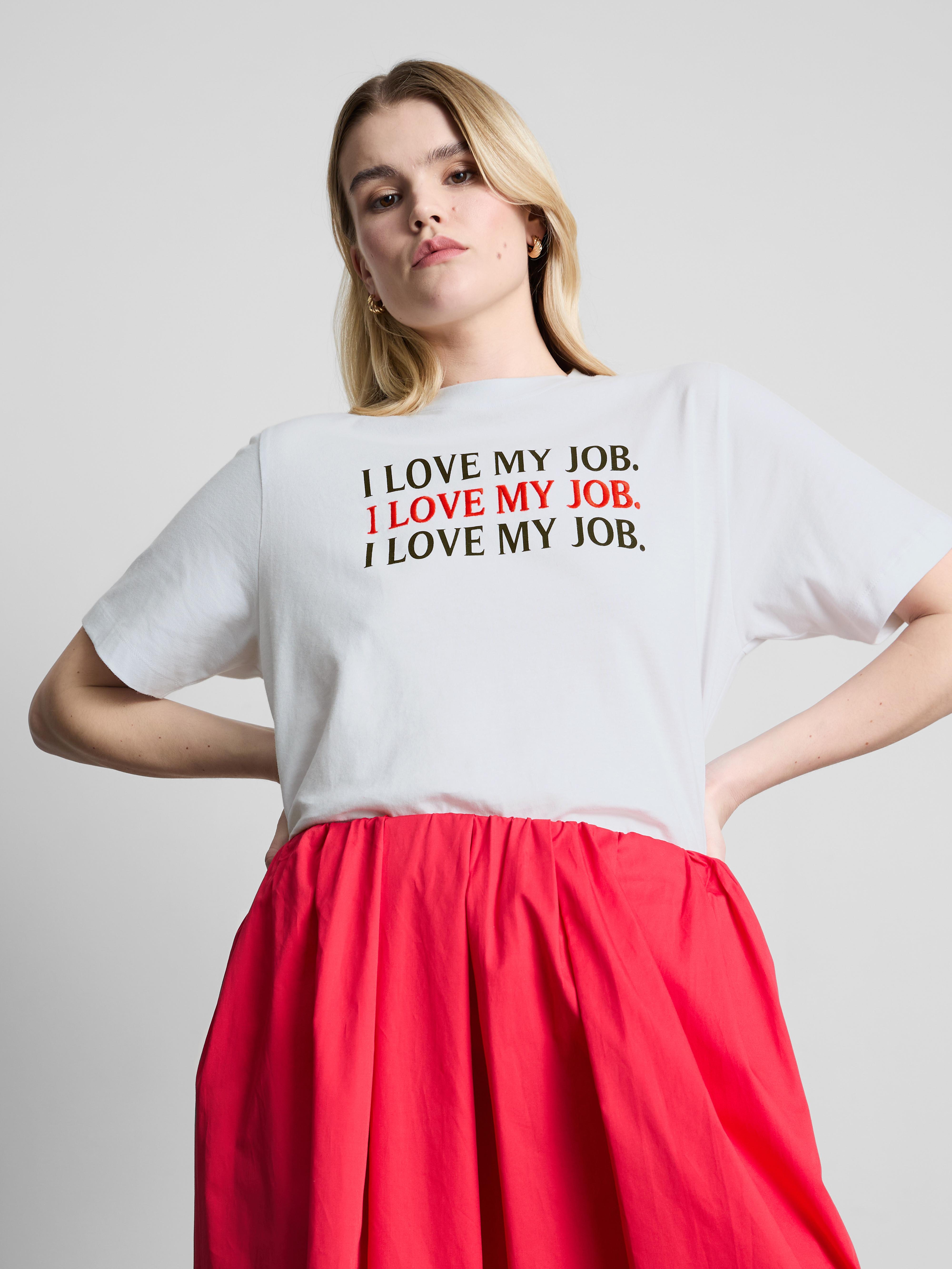 „Der Teufel trägt Prada“ Baumwoll-T-Shirt mit Slogan