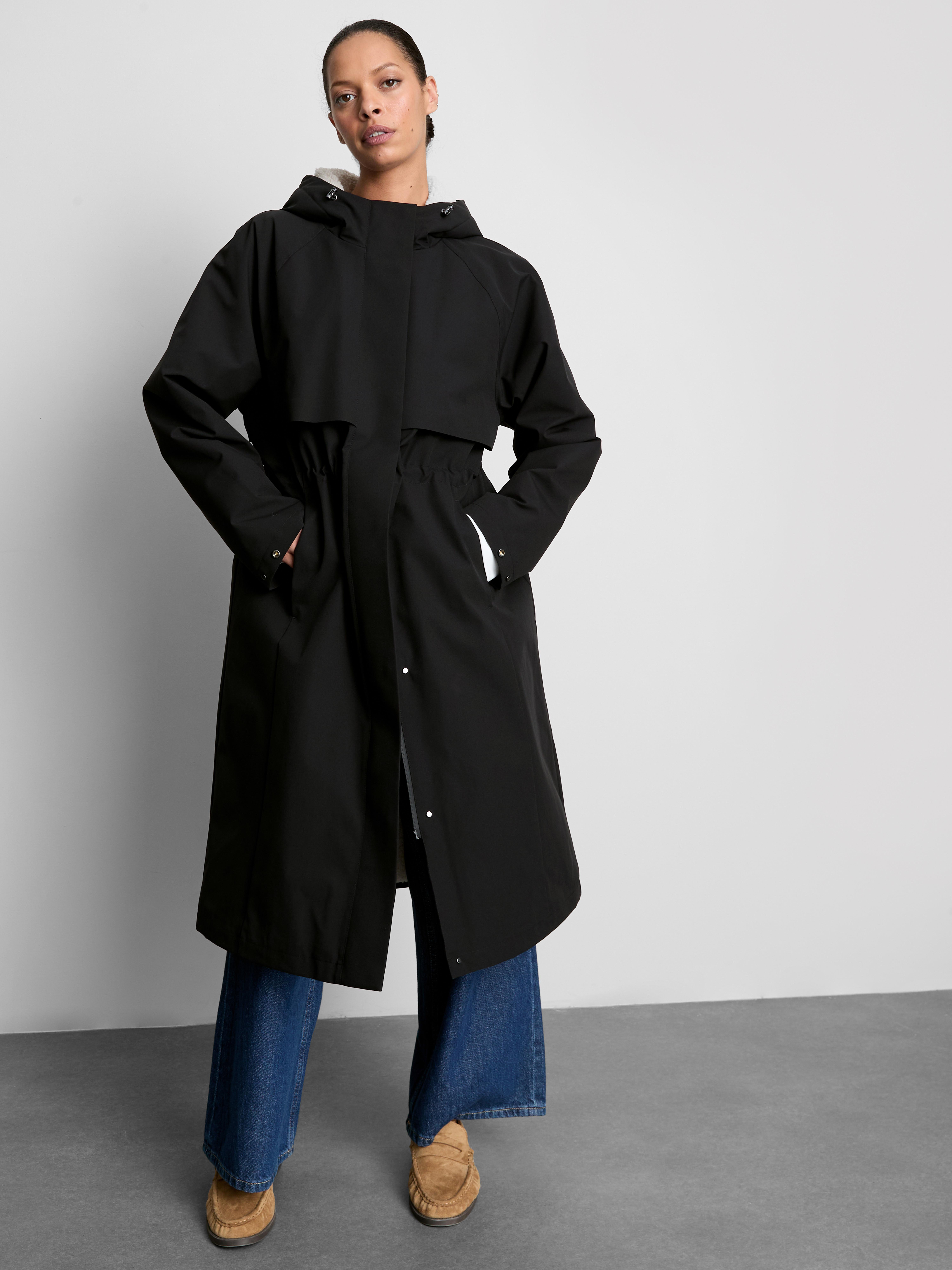 Longline Borg-Lined Raincoat
