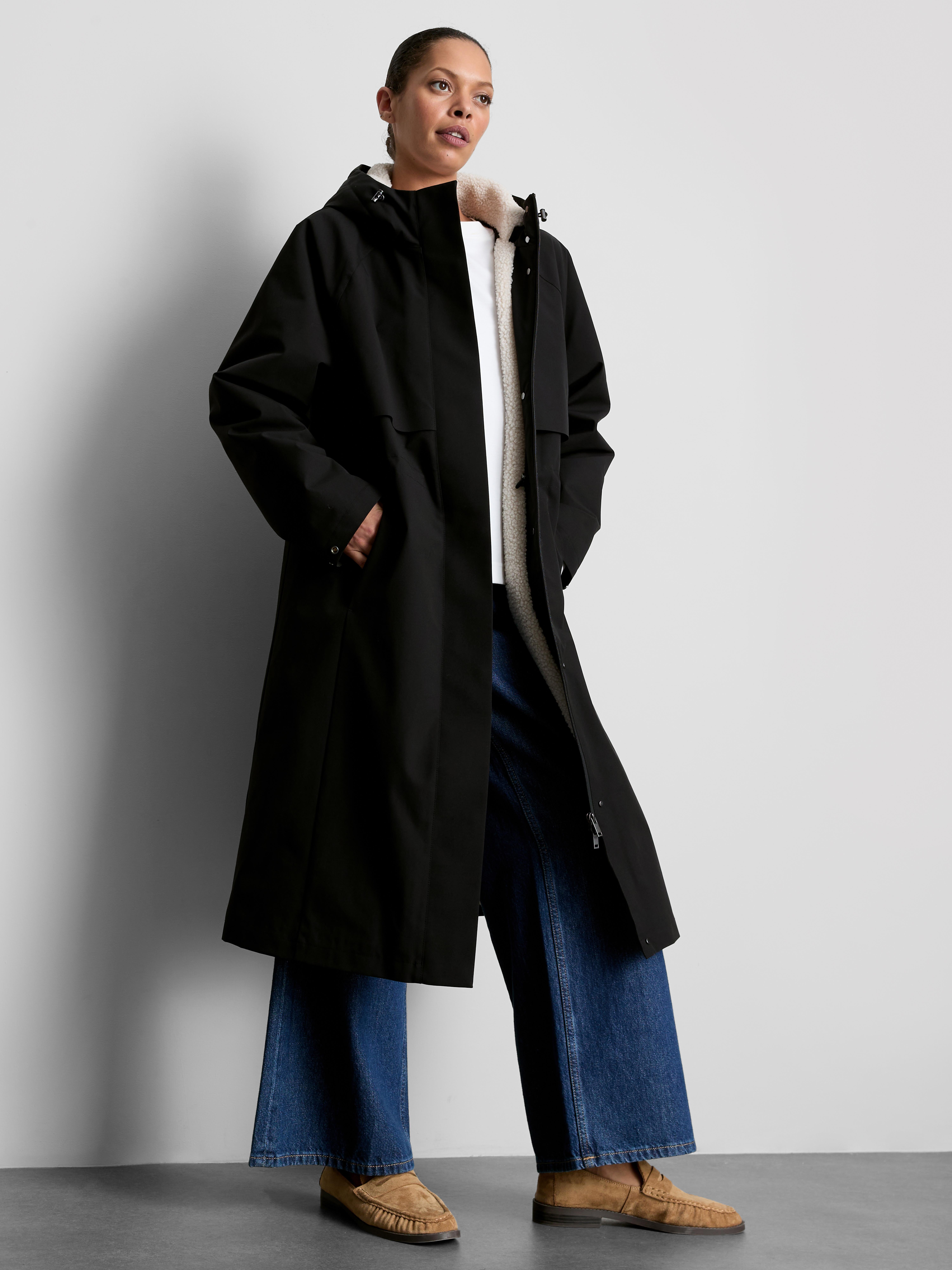 Longline Borg-Lined Raincoat