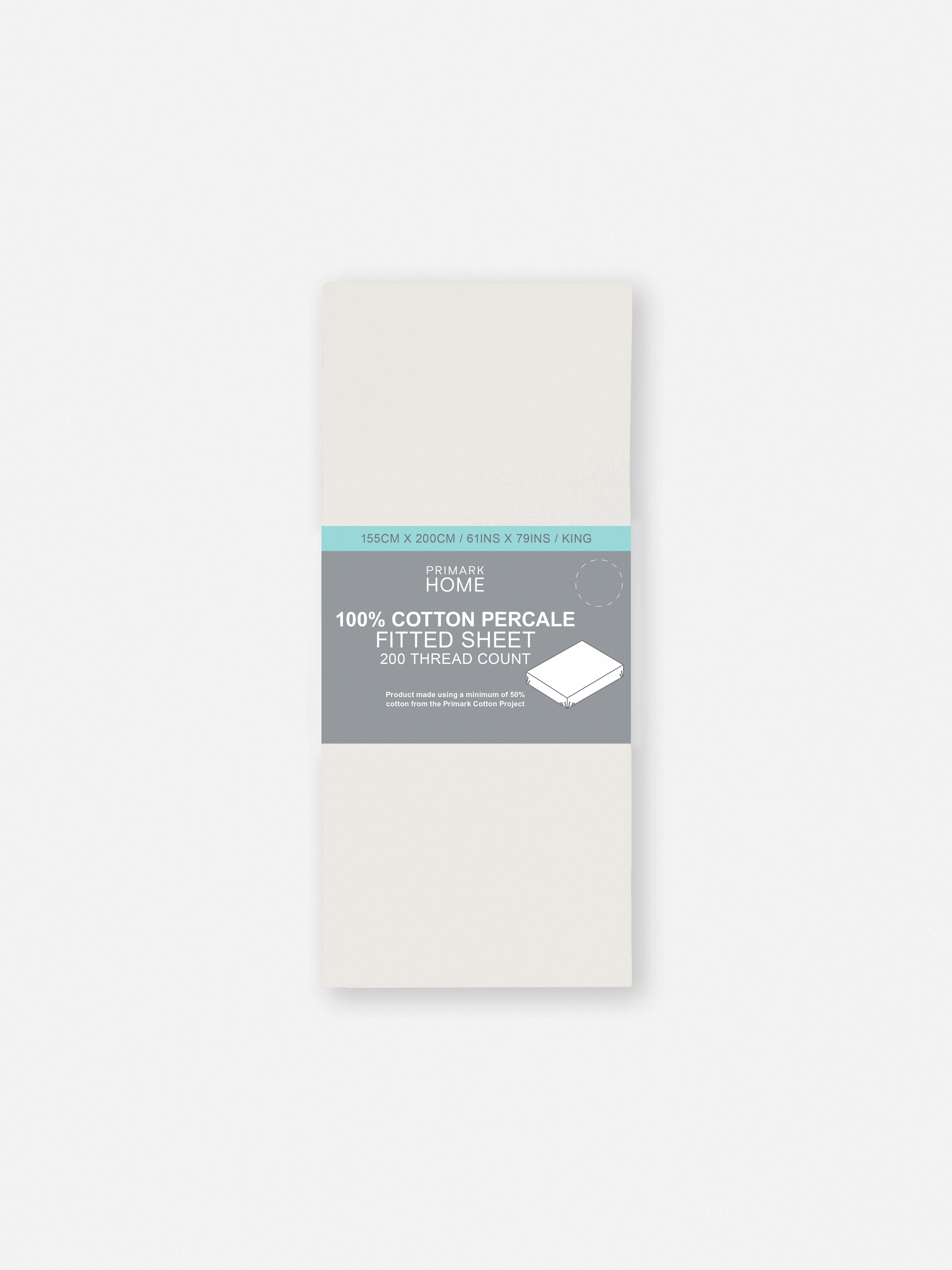 Drap-housse king size en percale de pur coton