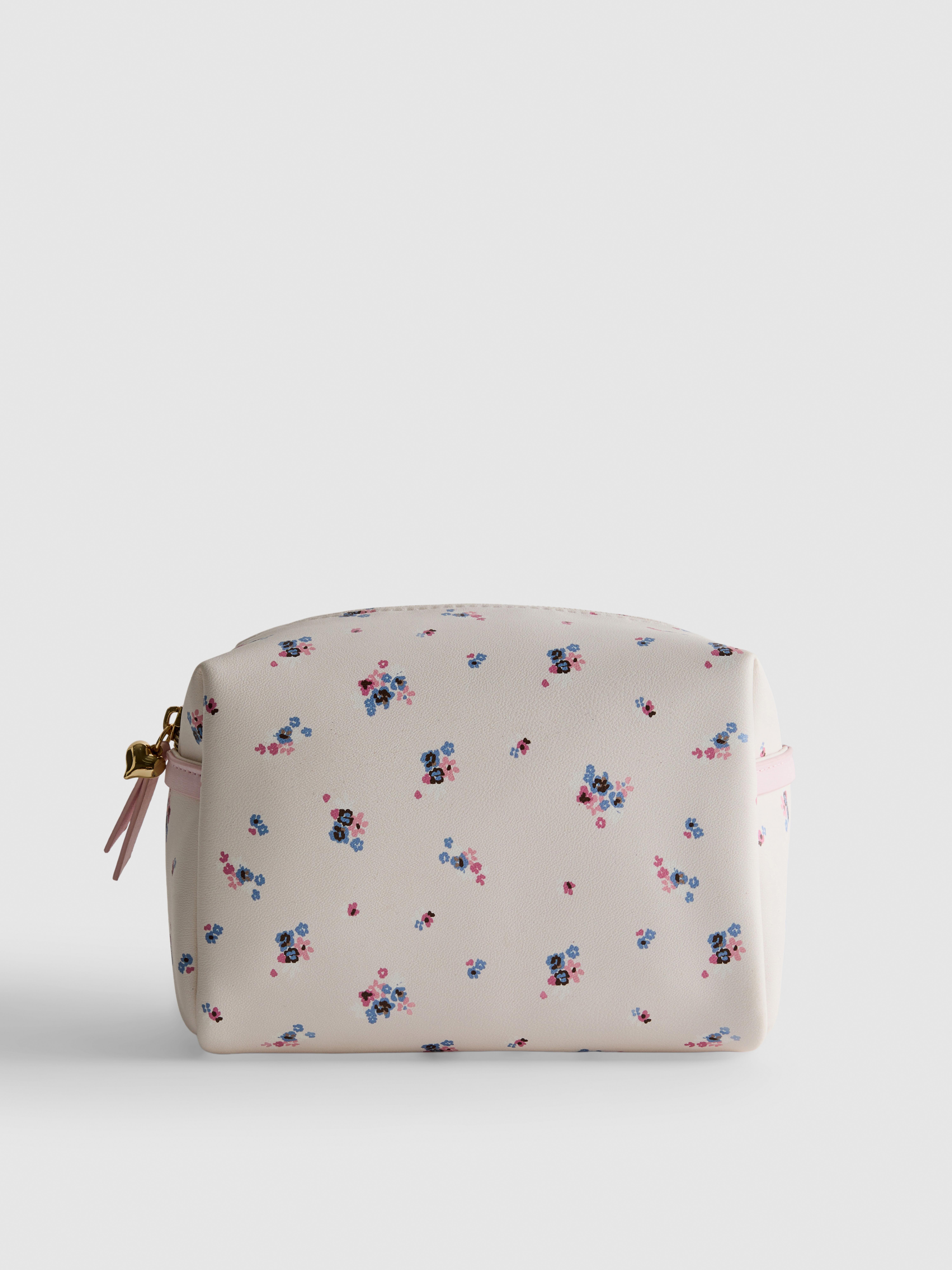 Ditsy Floral Faux Leather Makeup Bag