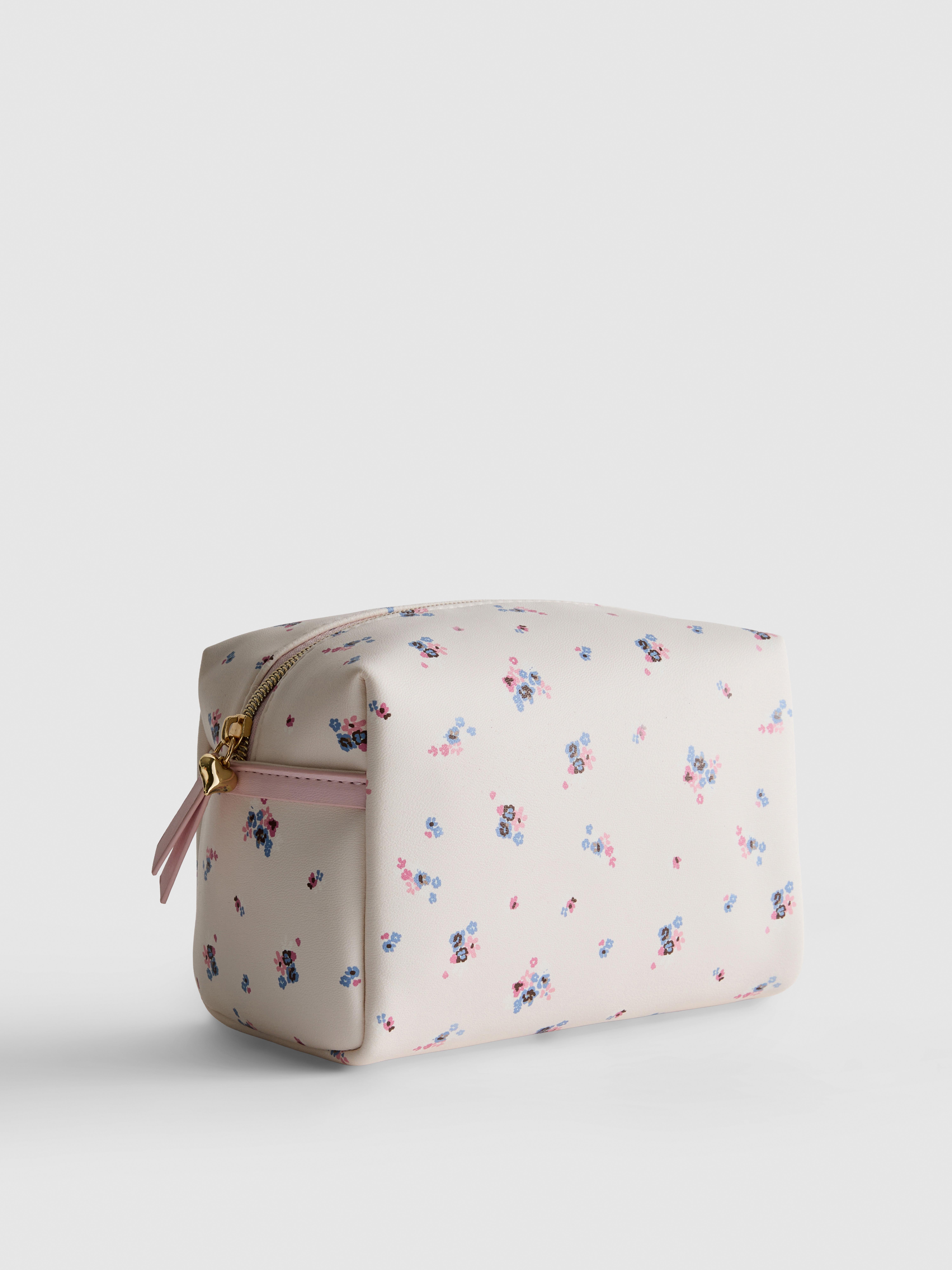 Ditsy Floral Faux Leather Makeup Bag