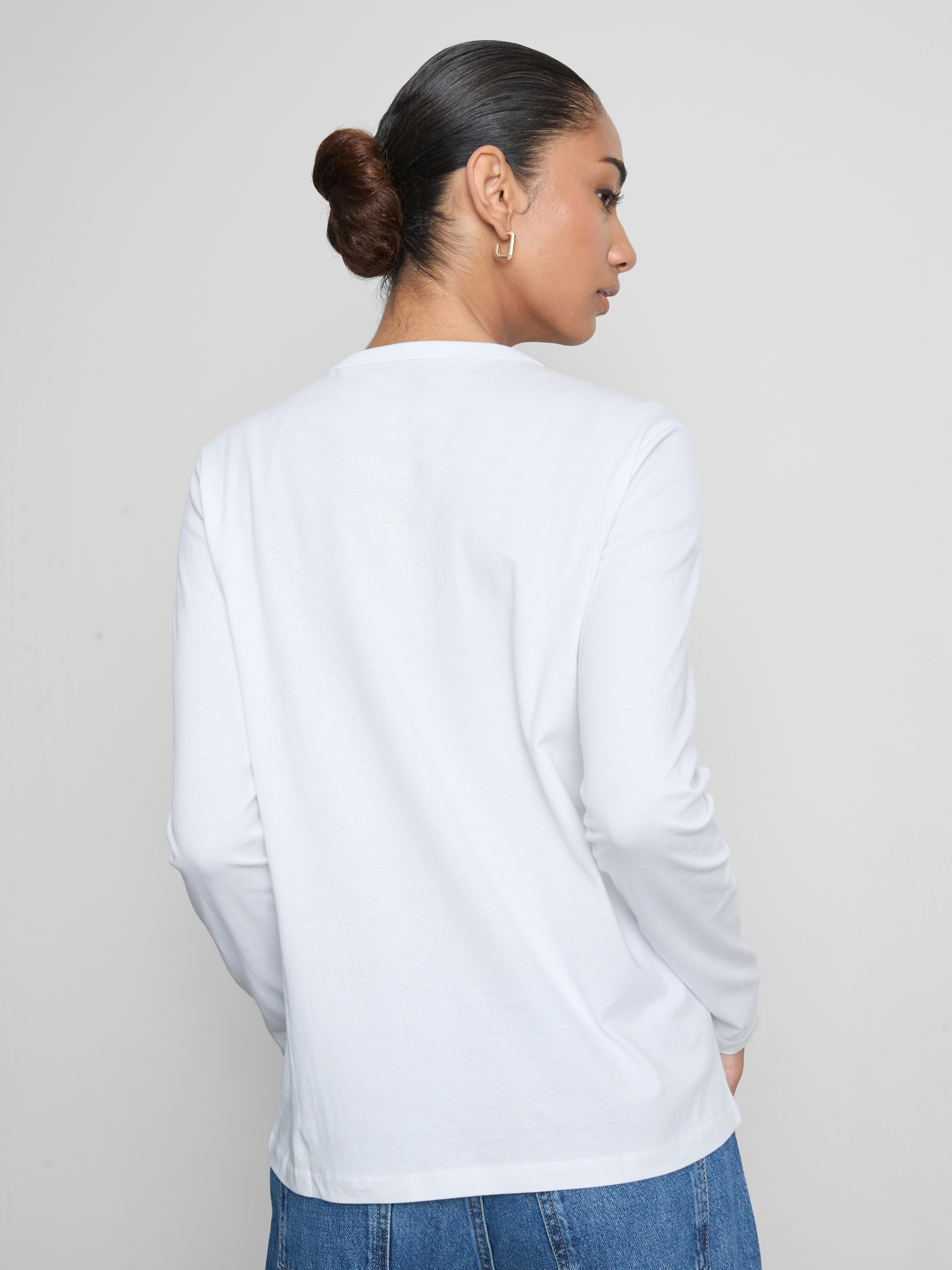 Pure Cotton Long Sleeve Crew Neck Tee