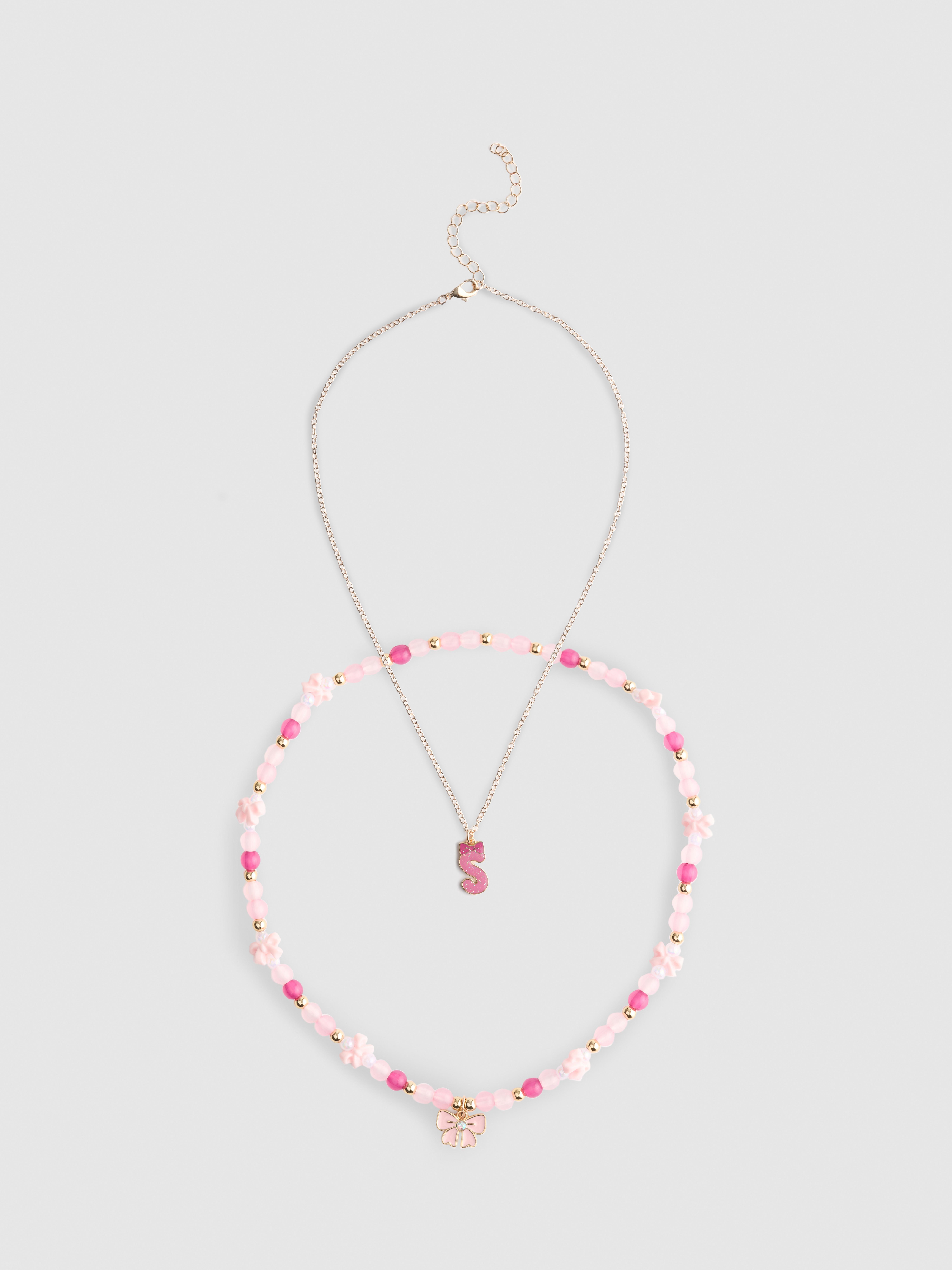 Initial Layered Beaded Necklace
