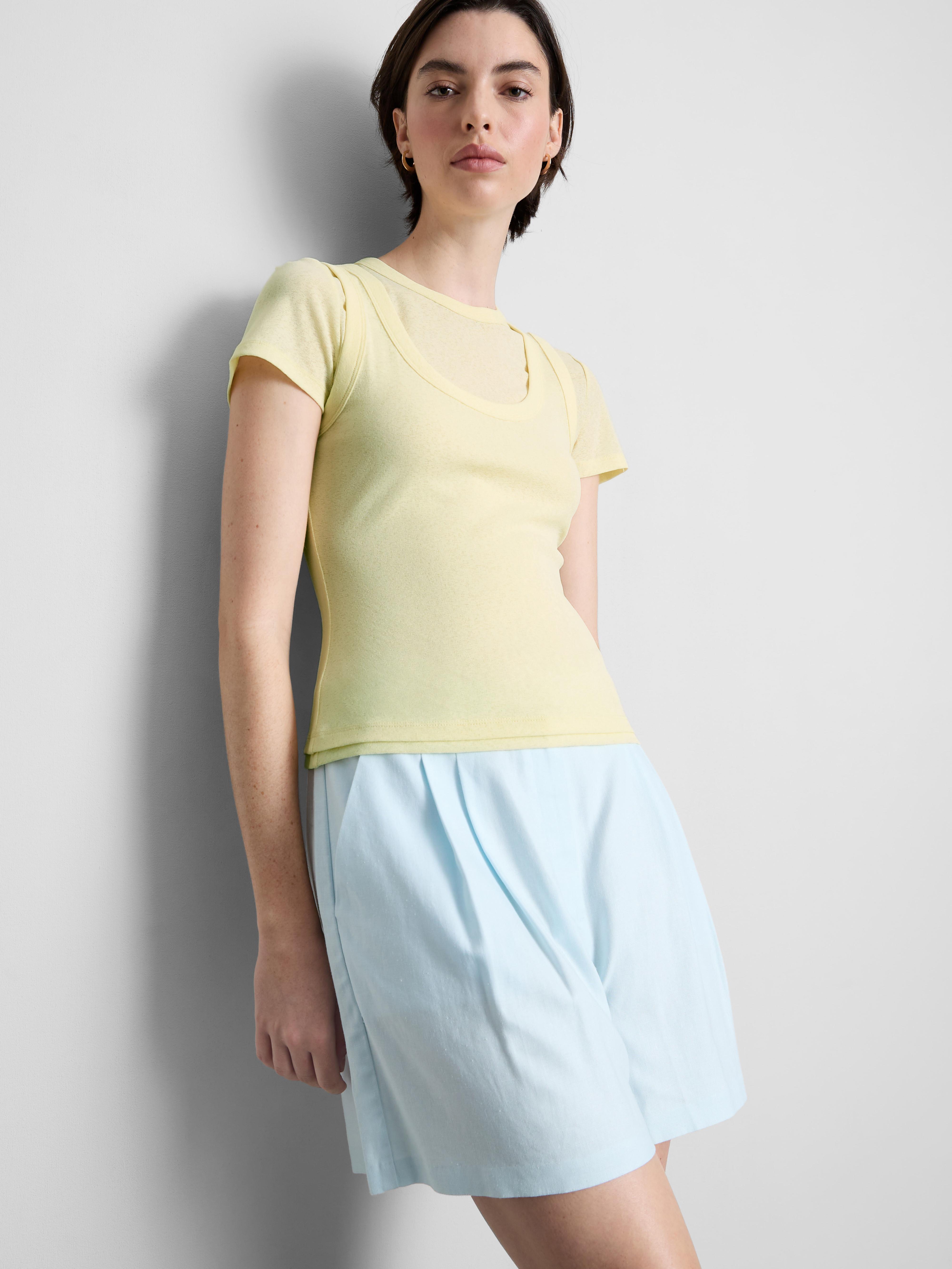 Dubbellaags hemd-T-shirt