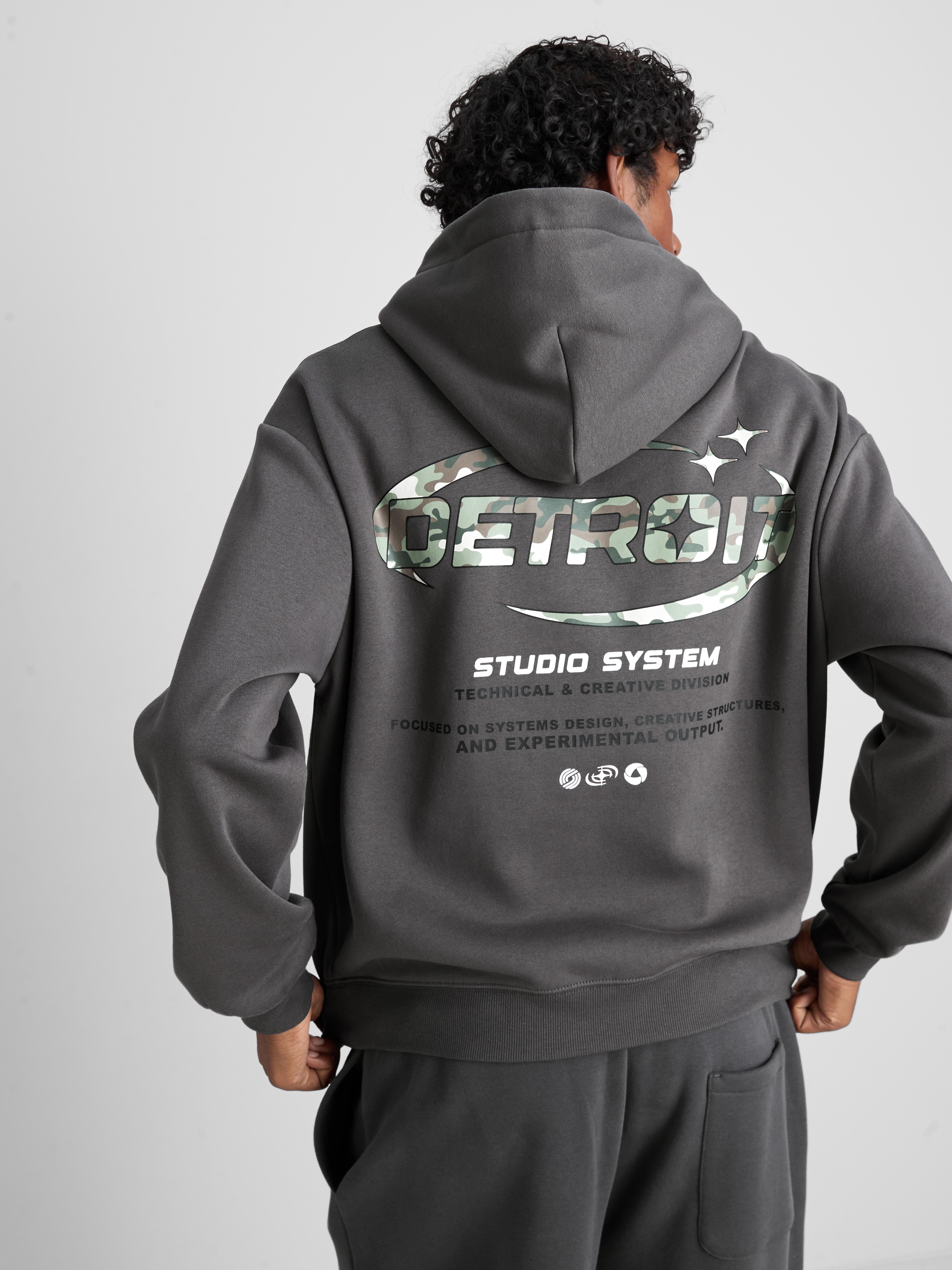 Detroit Cotton-Blend Graphic Hoodie