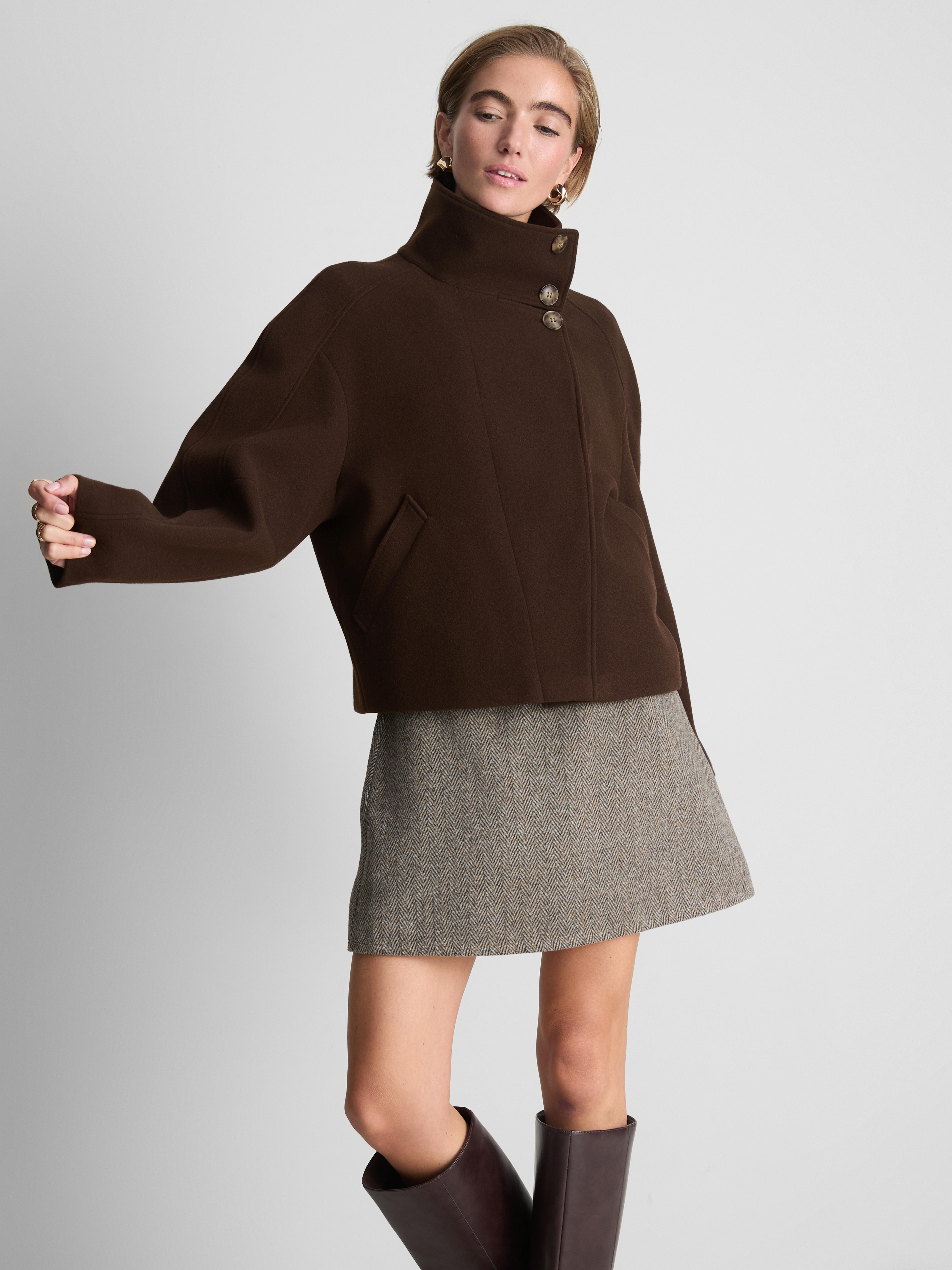 Women's Brown Short High-Neck Jacket | Primark