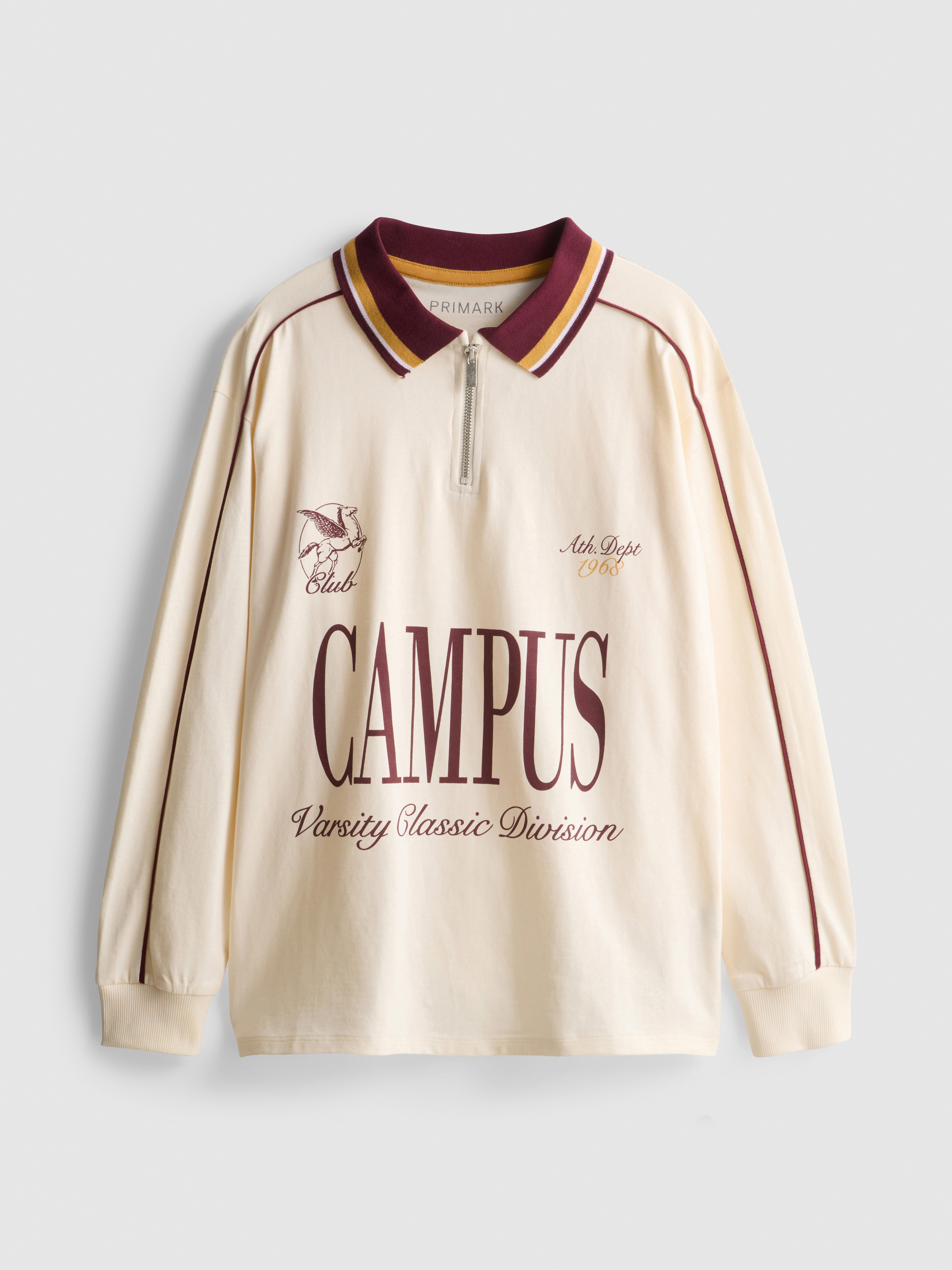 7-15yrs | Pure Cotton Quarter-Zip T-Shirt