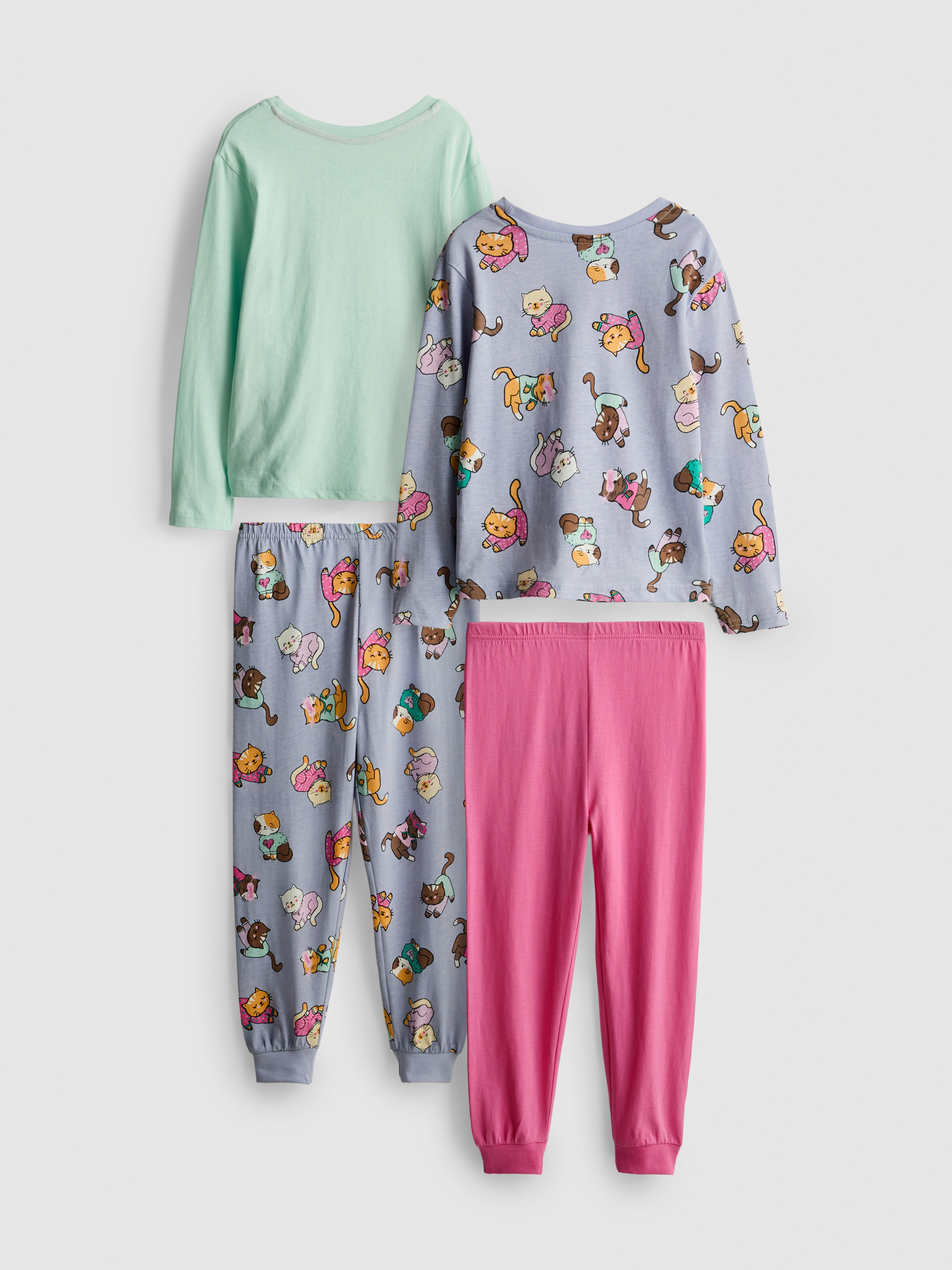 1-8 anos | Pack 2 pijamas gráficos gato puro algodão