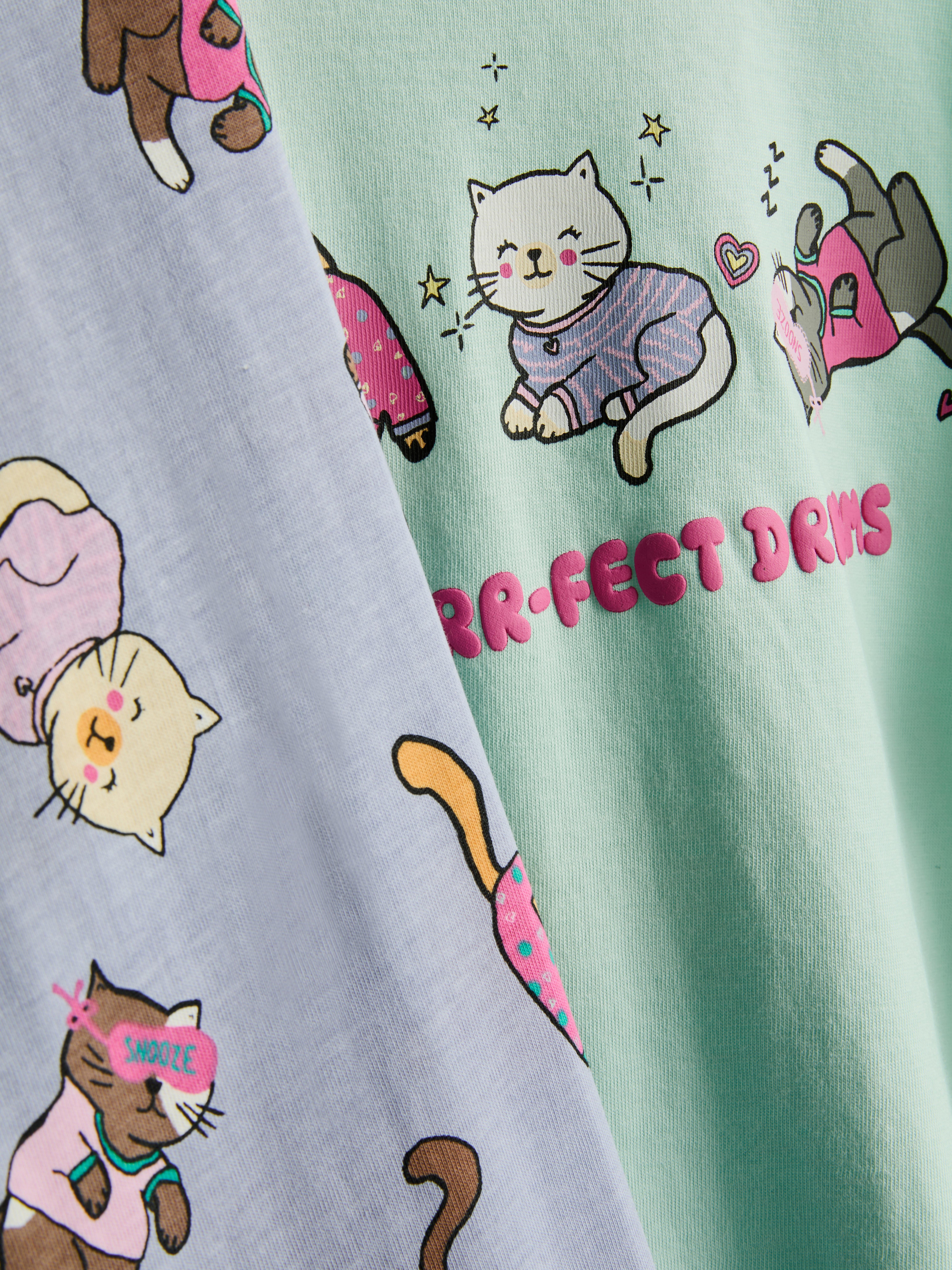 1-8 anos | Pack 2 pijamas gráficos gato puro algodão