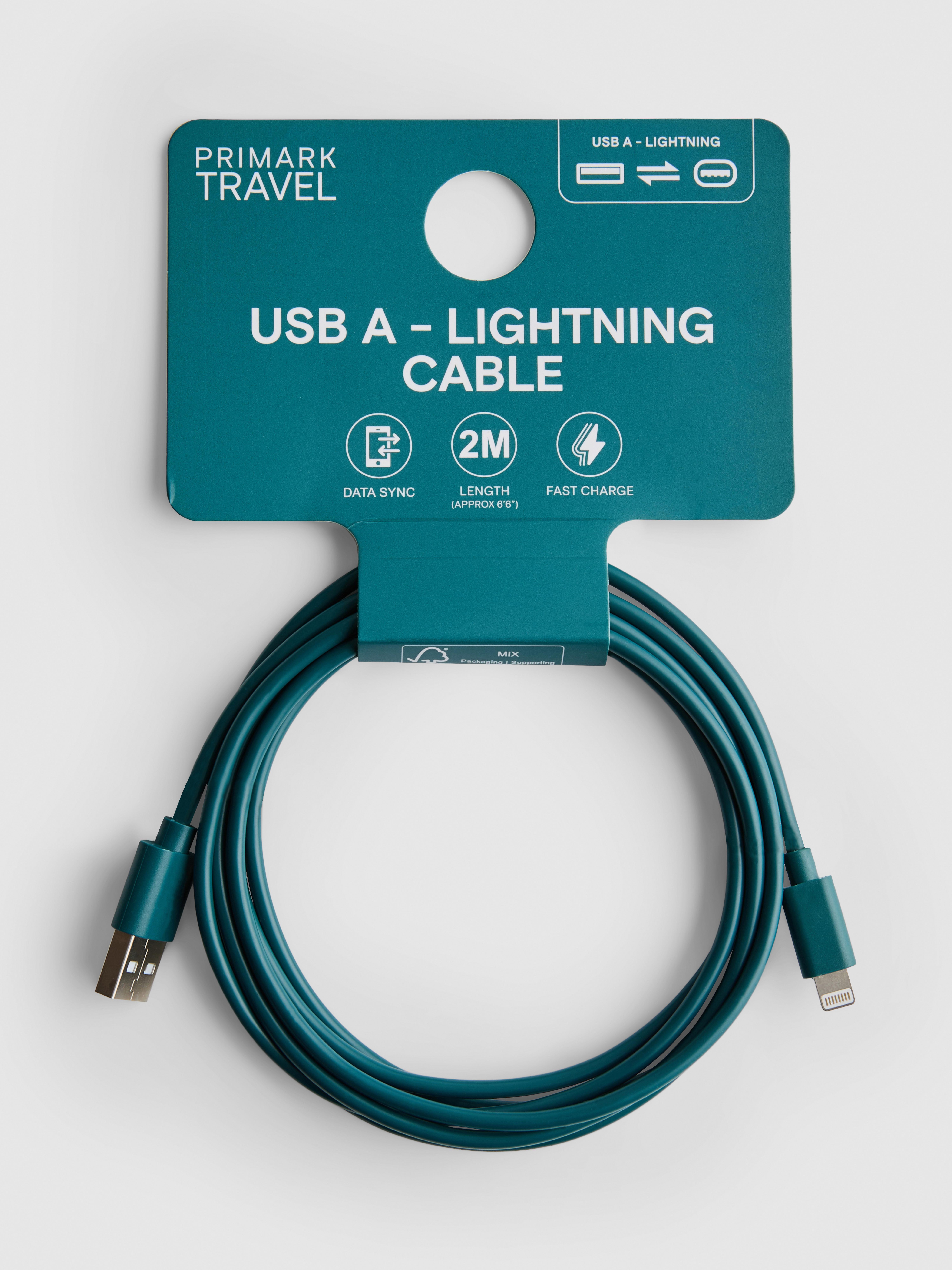 Câble USB-A vers Lightning 2 m